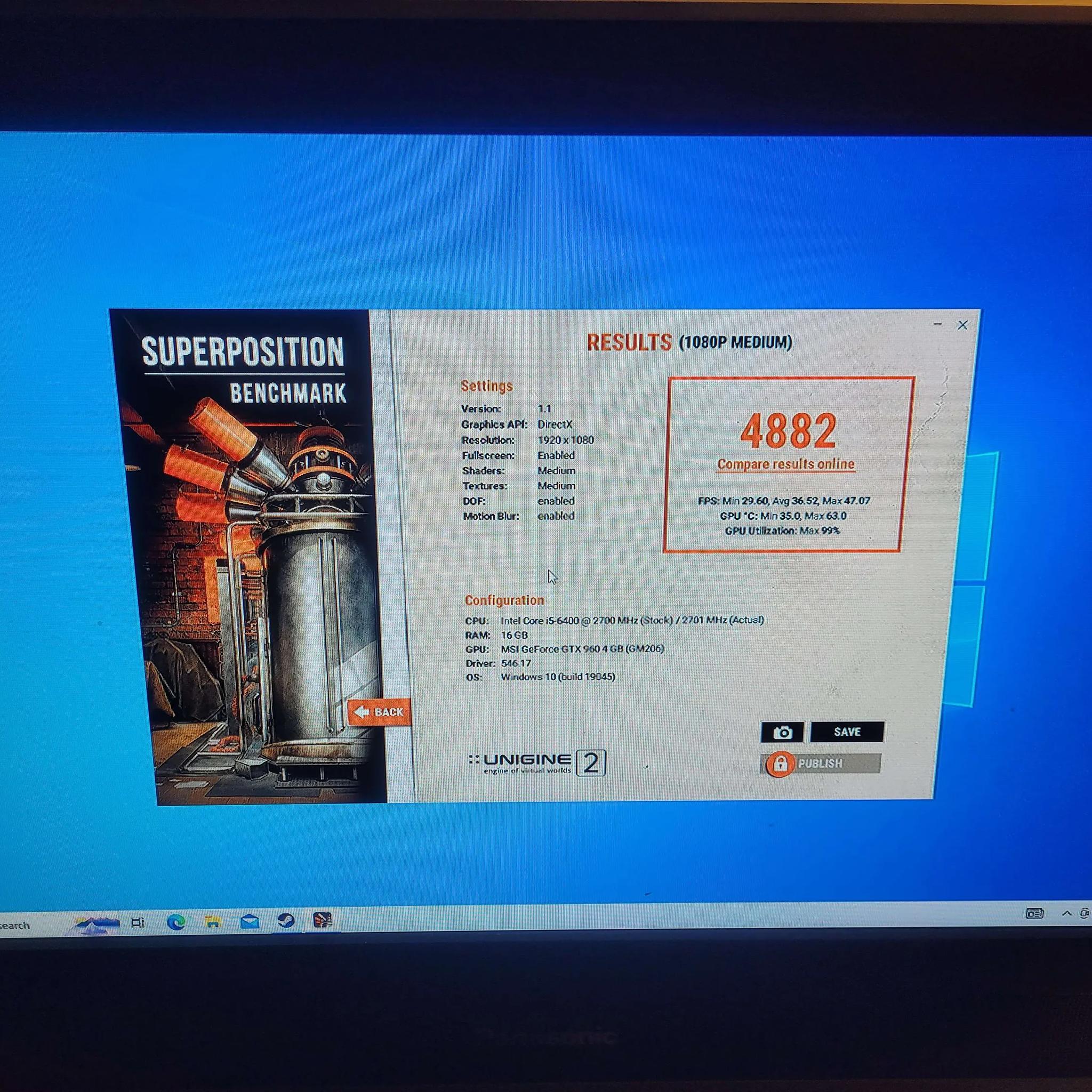 Custom PC i5 6400 2.7Ghz GTX 960 4Gb 16Gb Ram