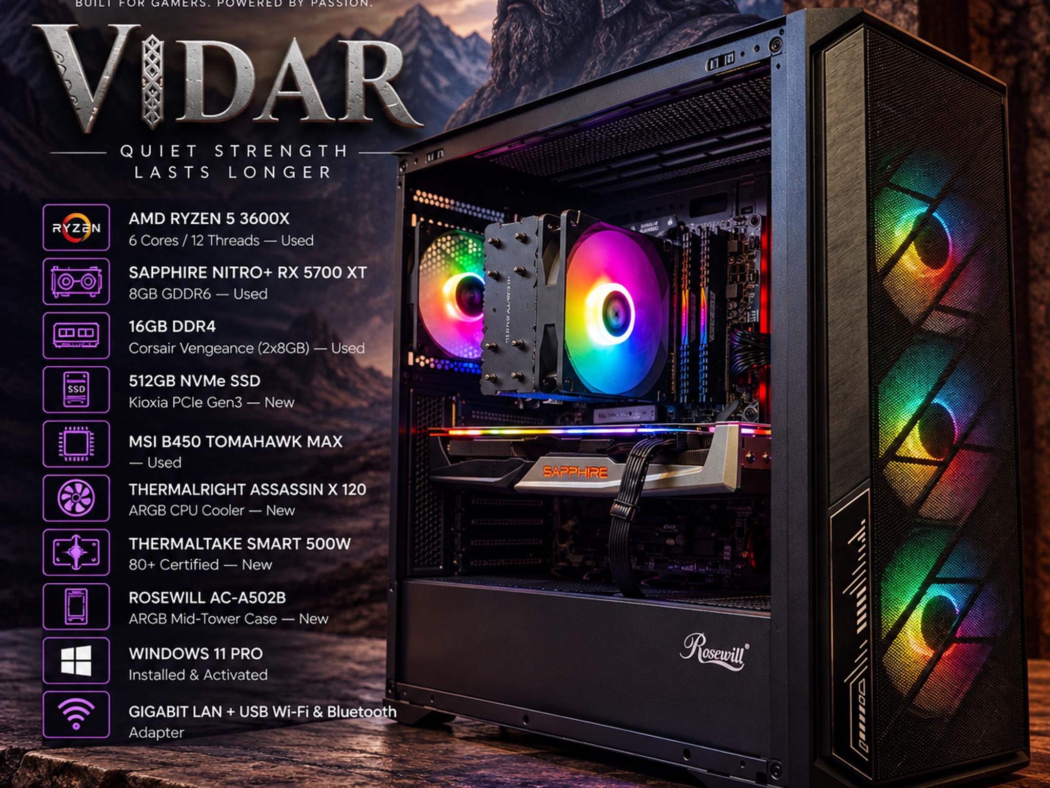 [Vidar] || Ryzen 5 3600X + Sapphire NITRO+ RX 5700 XT 8GB — 16GB DDR4 + 512GB NVMe SSD