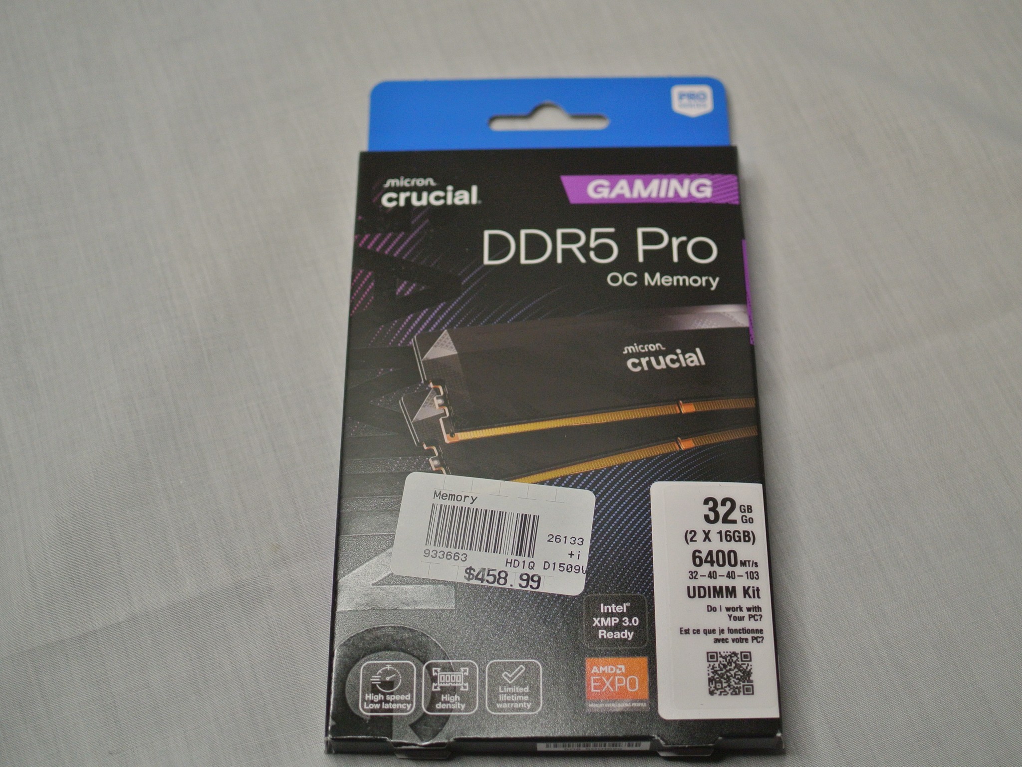 Crucial Pro 32GB DDR5 (2 x 16GB) 6400MT/s CL32 Memory RAM