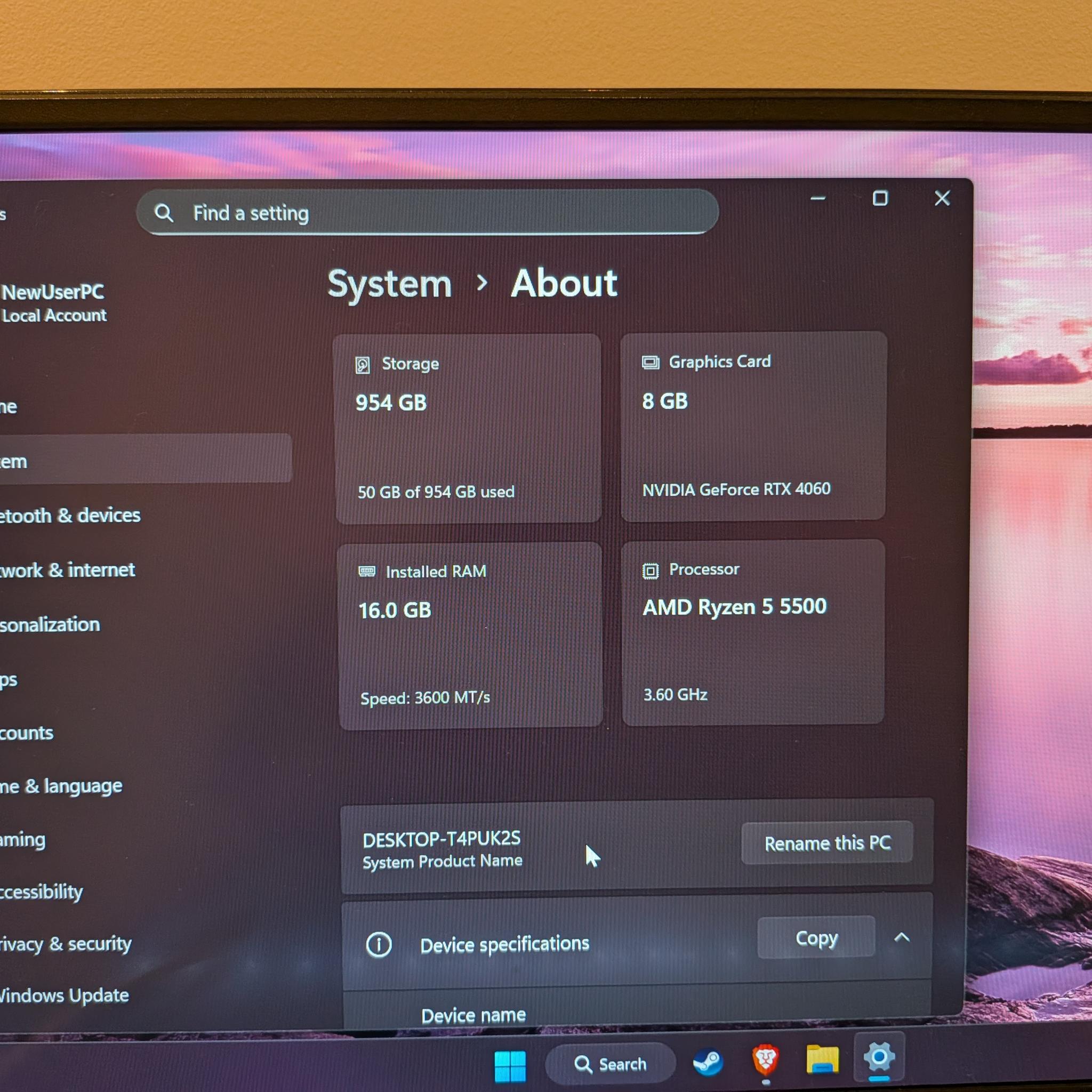1080p Sakura - RTX 4060, Ryzen 5 5500, 16 GB DDR4 RAM, 1 TB NVME, RGB