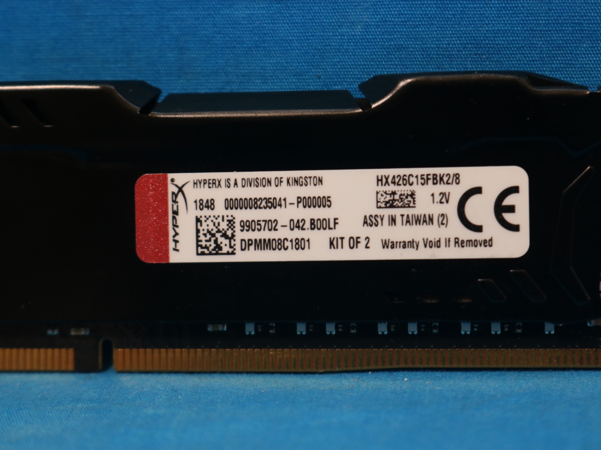 Kingston HyperX Fury 8GB (2x4GB) DDR4 2666MHz CL15 1.2V Desktop RAM HX426C15FBK2/8