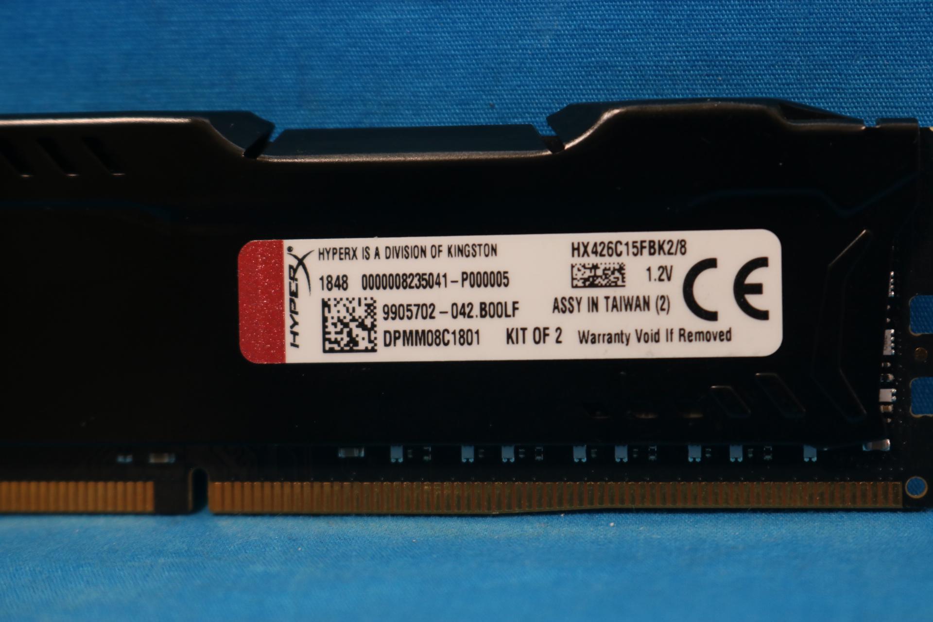 Kingston HyperX Fury 8GB (2x4GB) DDR4 2666MHz CL15 1.2V Desktop RAM HX426C15FBK2/8