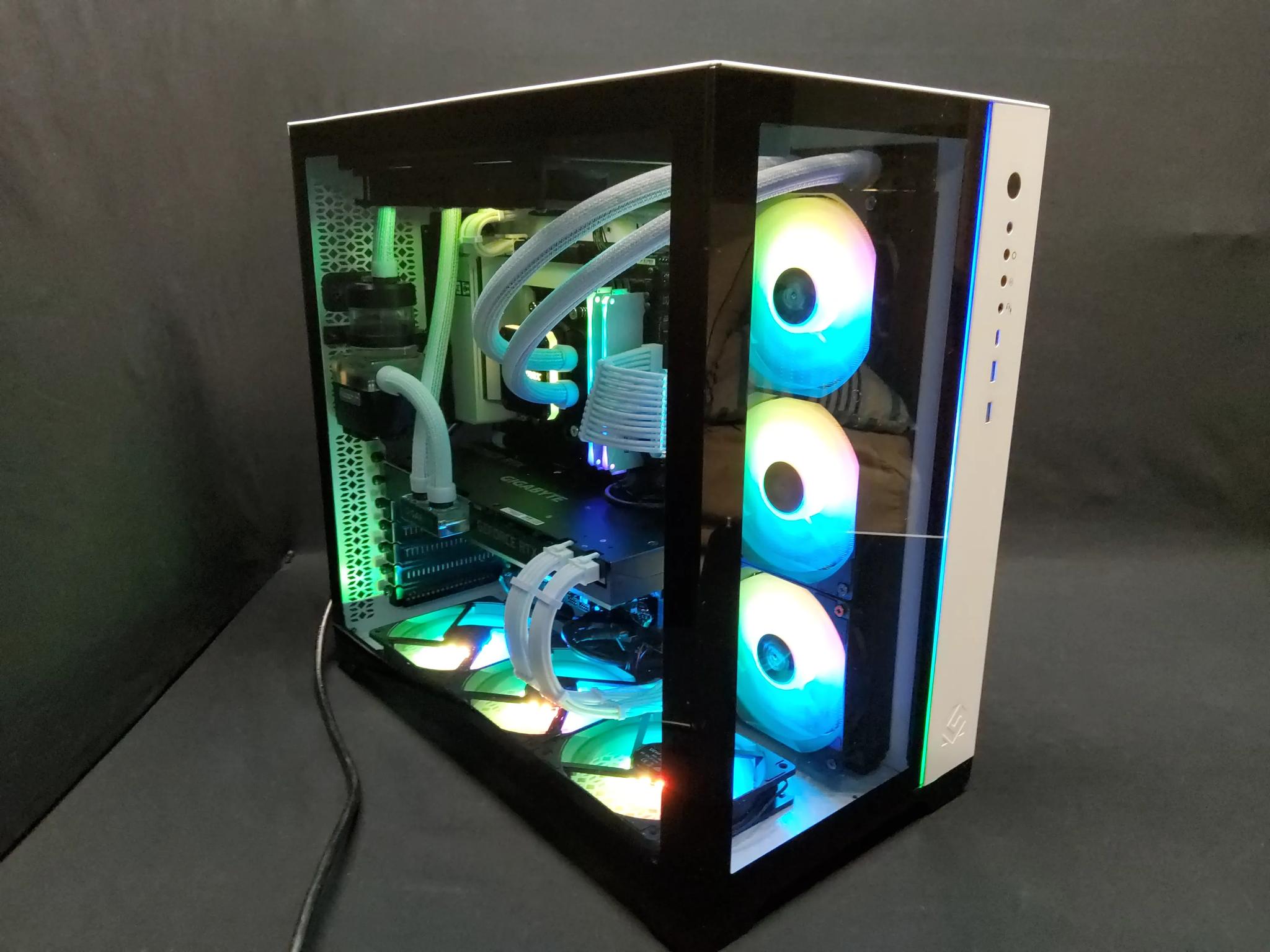 🌊WATERFORCE🌊3080 32GB RYZEN 7 5700X3D 3YR WARRANTY FULL LIQUID COOLING DUAL CHAMBER PHANTEC CASE