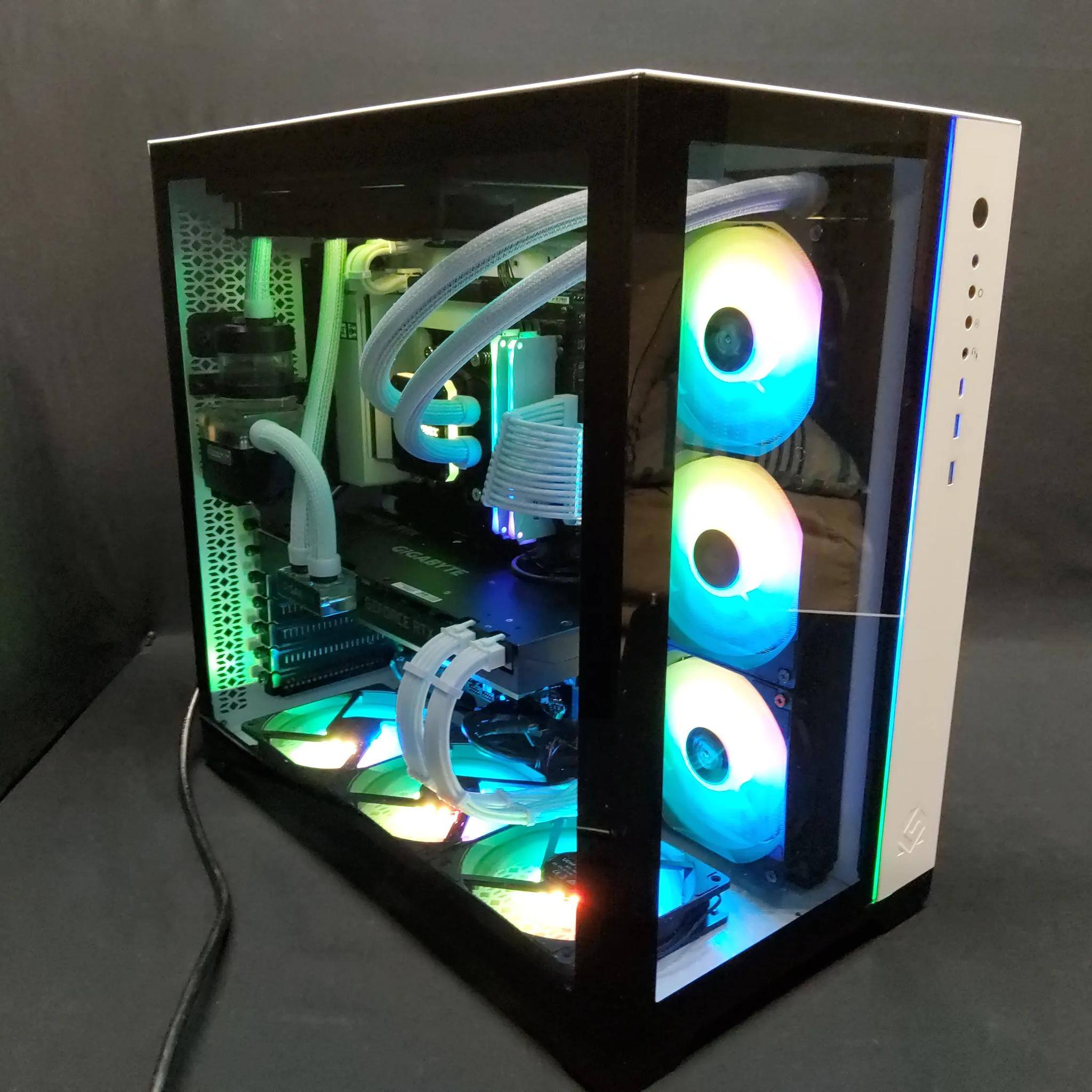 🌊WATERFORCE🌊3080 32GB RYZEN 7 5700X3D 3YR WARRANTY FULL LIQUID COOLING DUAL CHAMBER PHANTEC CASE