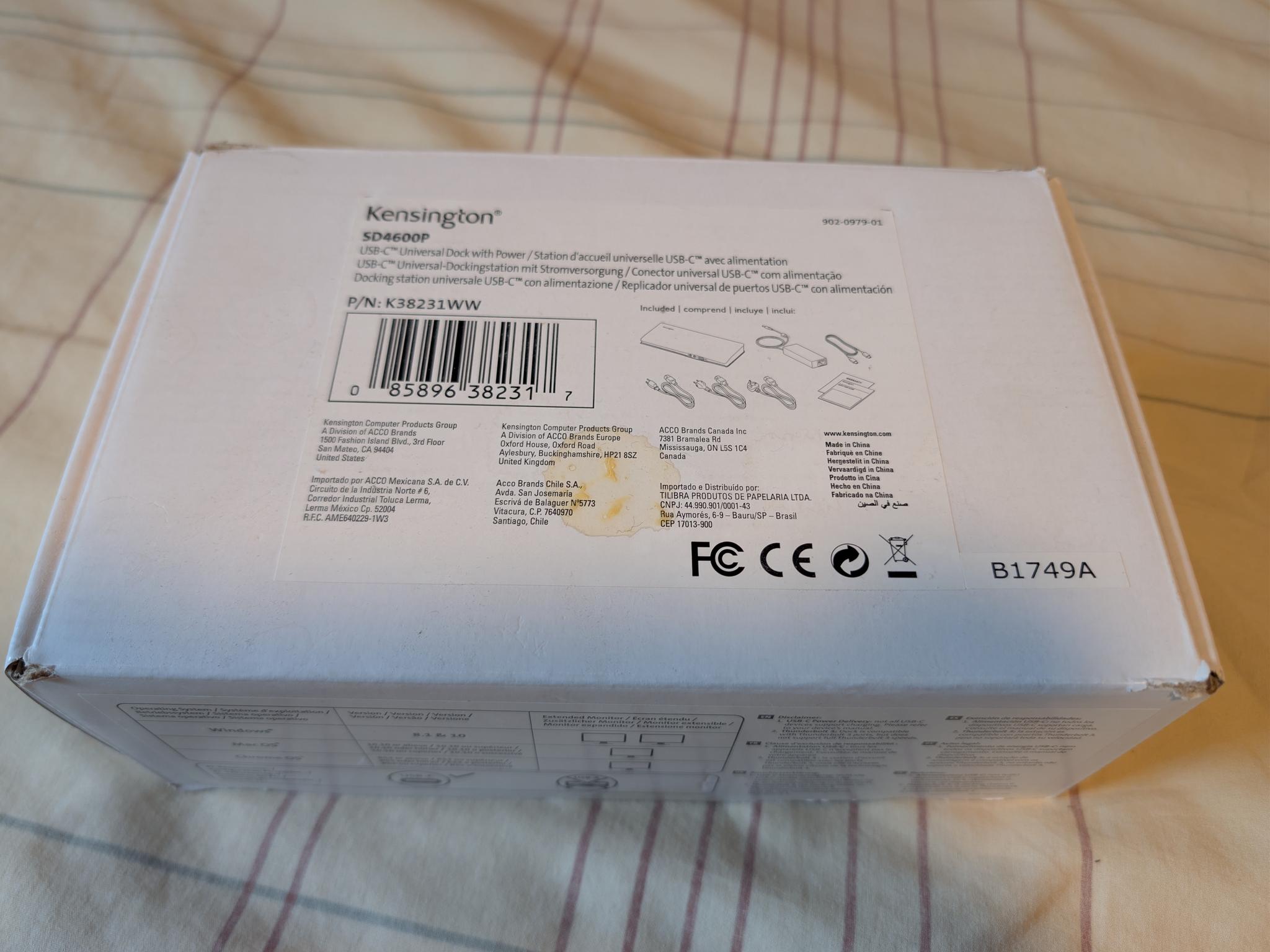 Kensington SD4600P USB-C Docking Station (60W PD, Dual 4K) - Like New / Open Box