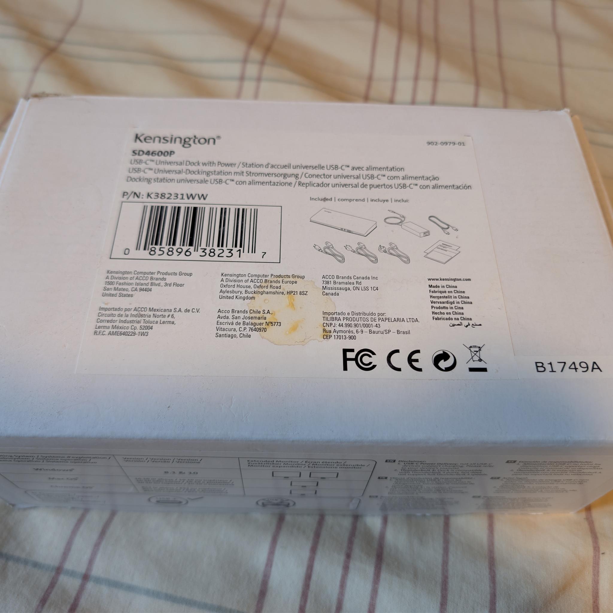 Kensington SD4600P USB-C Docking Station (60W PD, Dual 4K) - Like New / Open Box