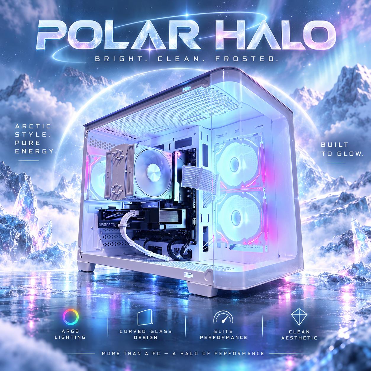 ⚪️"Polar Halo"🌈| 1440p Gaming | RTX 5060 | Ryzen 7 8700F | 16GB DDR5 | 1TB SSD | Free Shipping