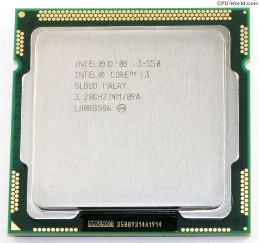 Intel Core i3 550 Dual-Core CPU (4M Cache, 3.20GHz, 1st generation