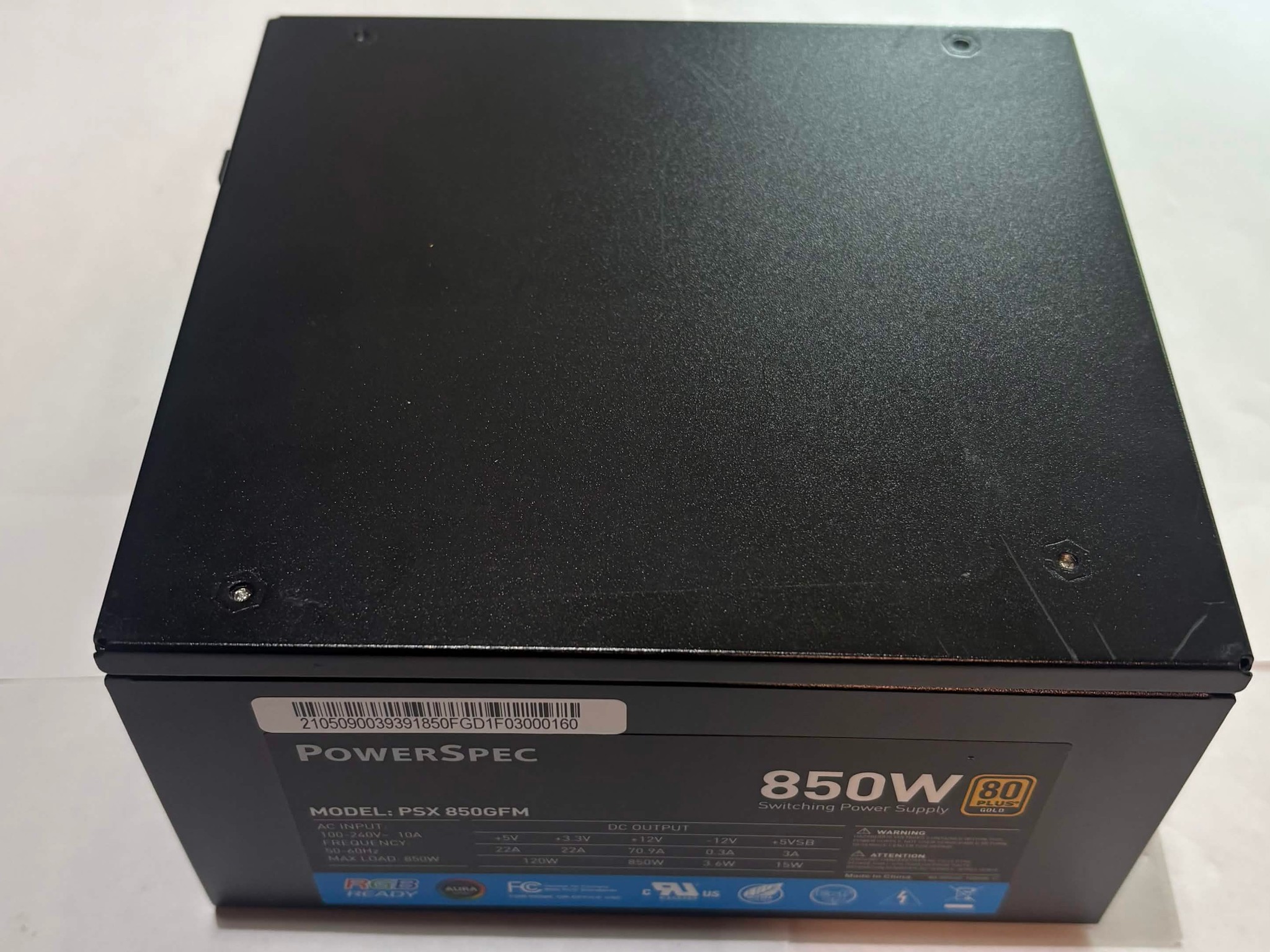 PowerSpec 850W 80+ Gold Fully Modular PSU (PSX 850GFM)