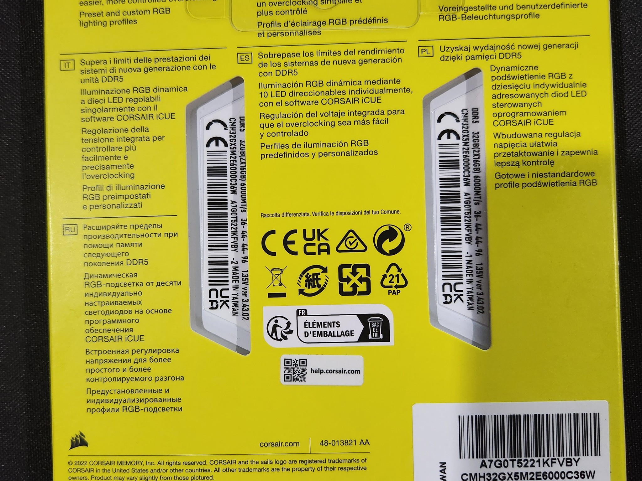 CORSAIR Vengeance RGB DDR5 RAM 32GB (2x16GB) Up to 6000MHz CL36