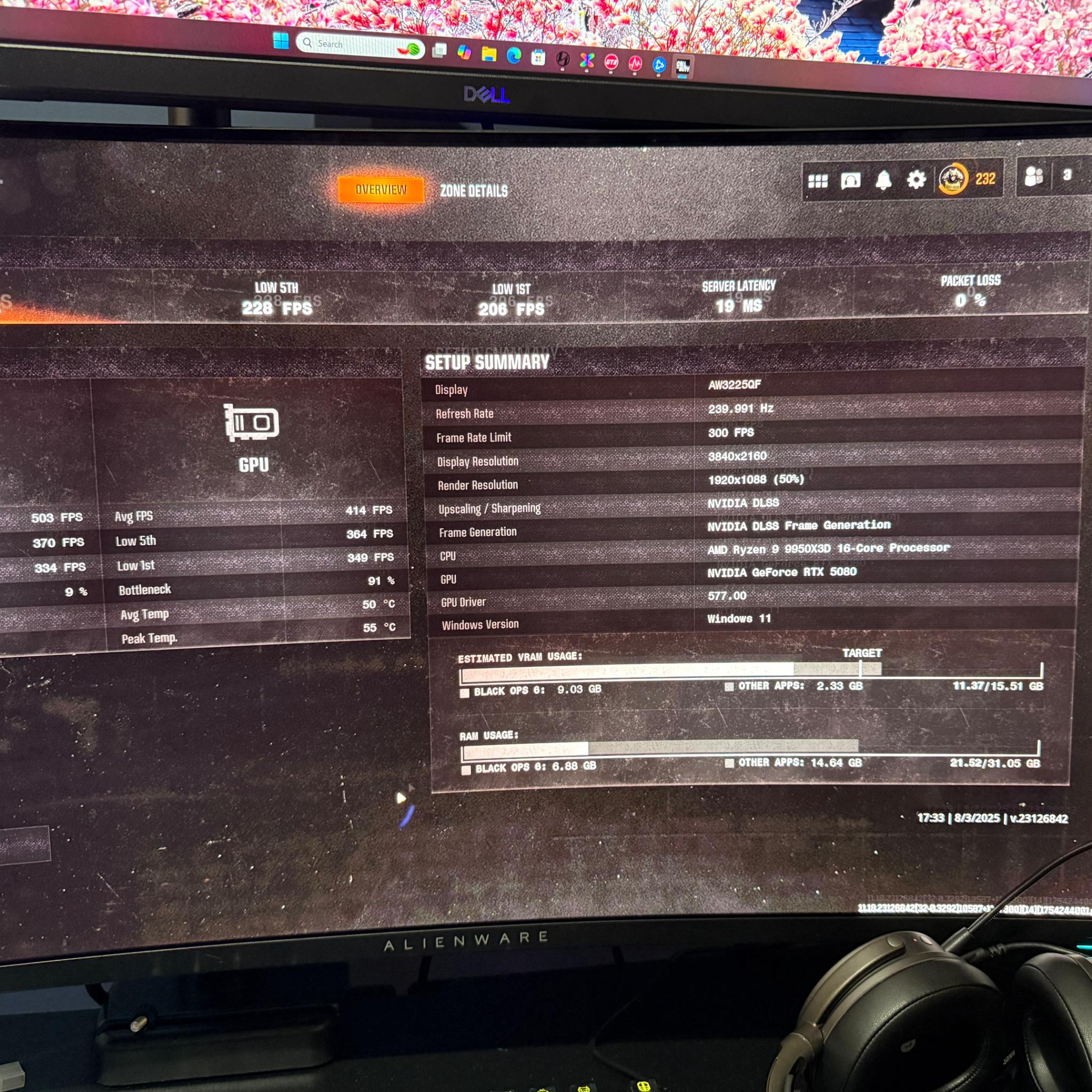 RTX 5080 with Ryzen 9 9950X3D