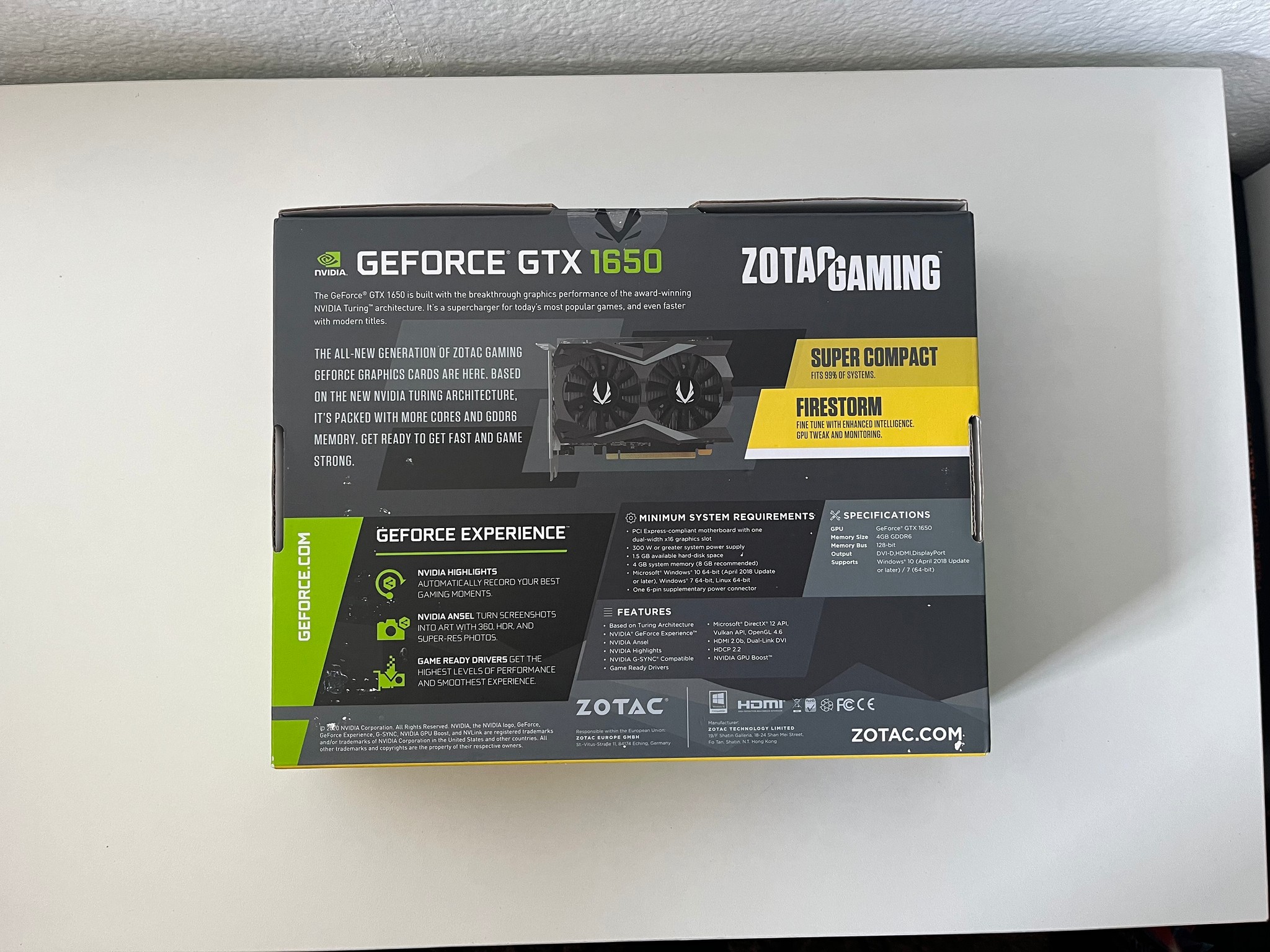 ZOTAC Gaming GeForce GTX 1650 AMP CORE 4GB