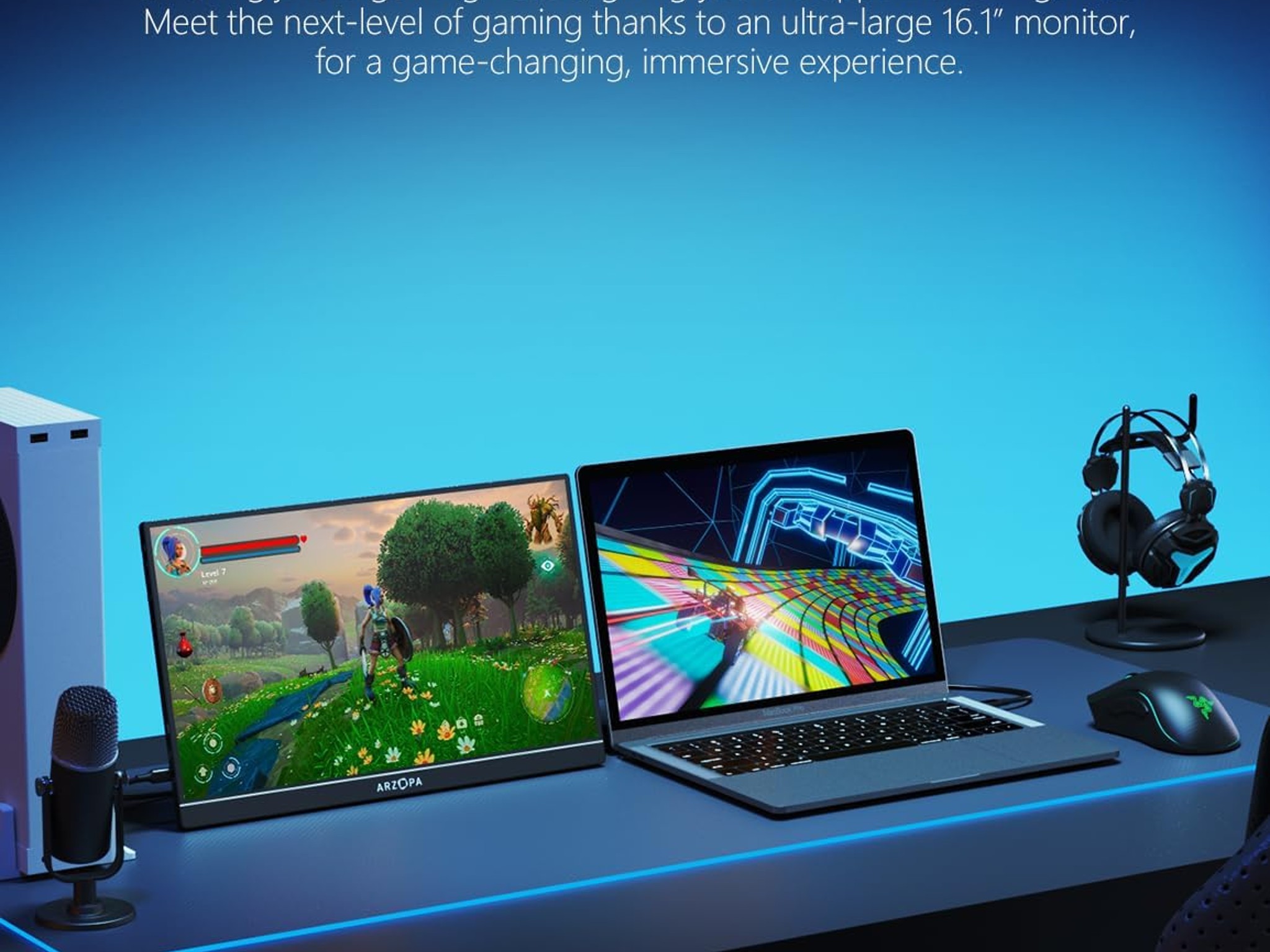 ARZOPA 16.1'' 144Hz Portable Gaming Monitor, 106% sRGB 1080P