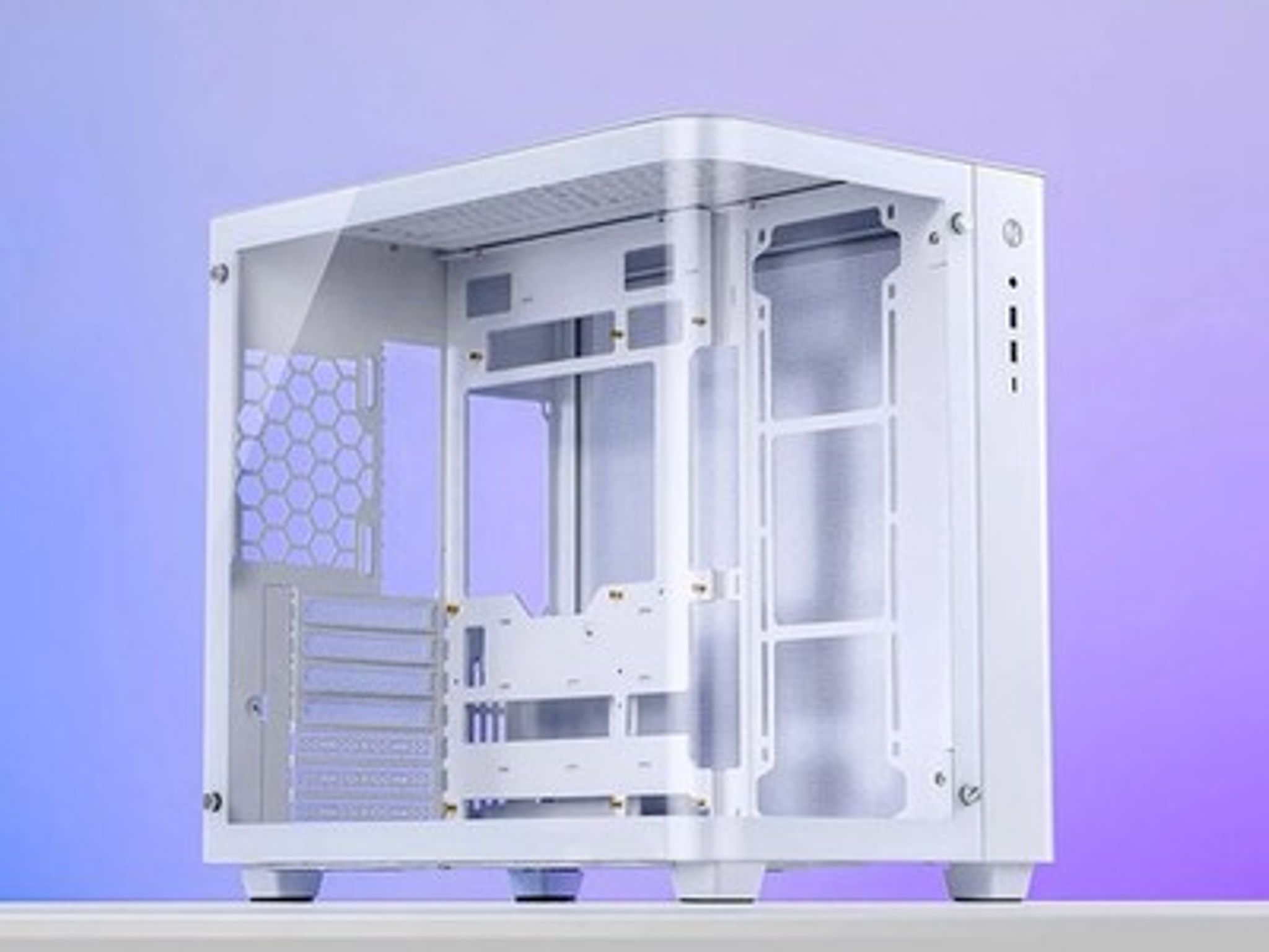 Clearance JONSBO TK-3 White ATX Case OEM Curved Glass Dual Chamber - New