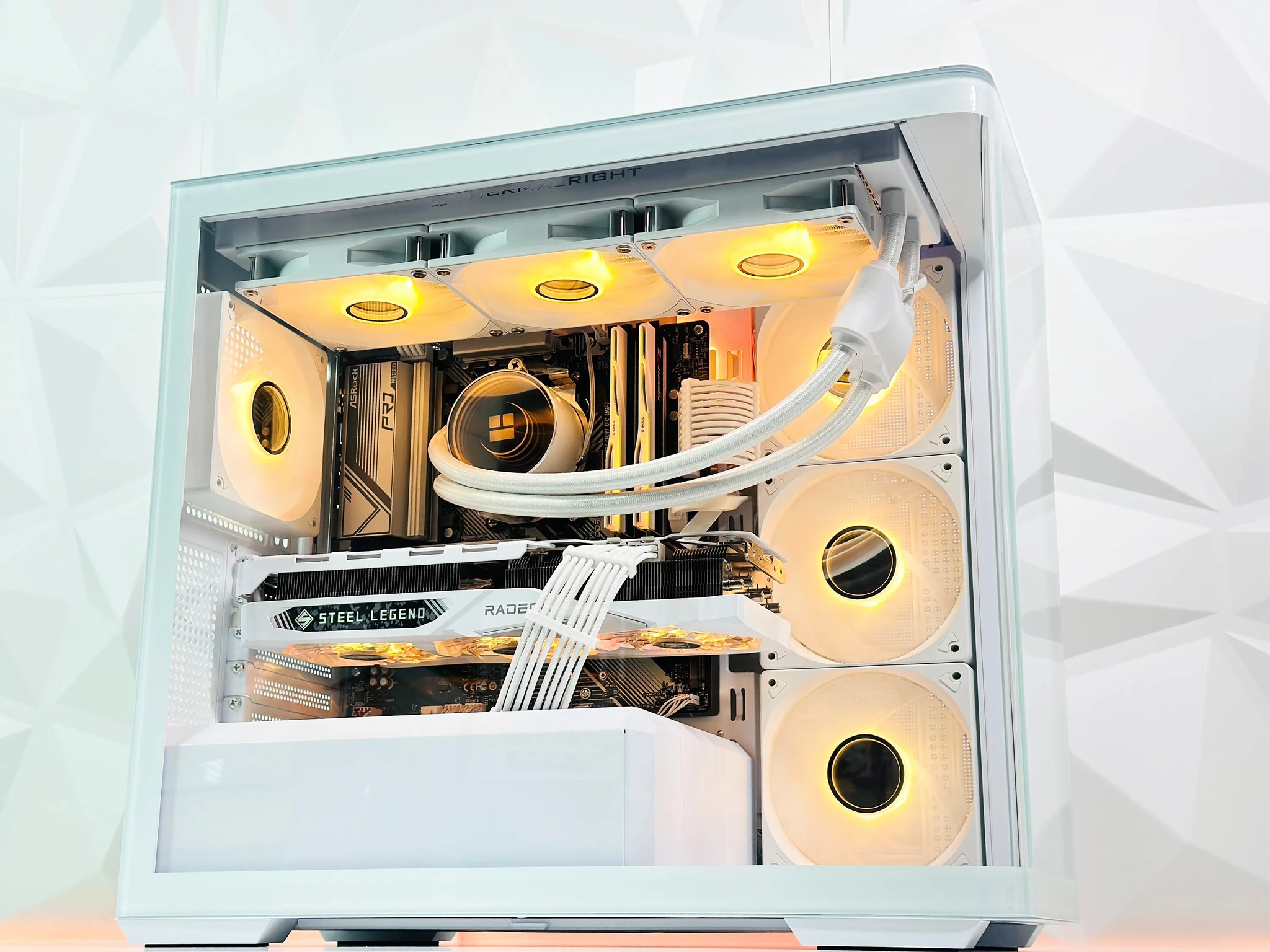 🤍👁️‍🗨️Liquid Cooled Gaming PC◊AMD RX 7800 XT 16GB◊AMD Ryzen 5 7500F◊32GB DDR5◊1TB SSD