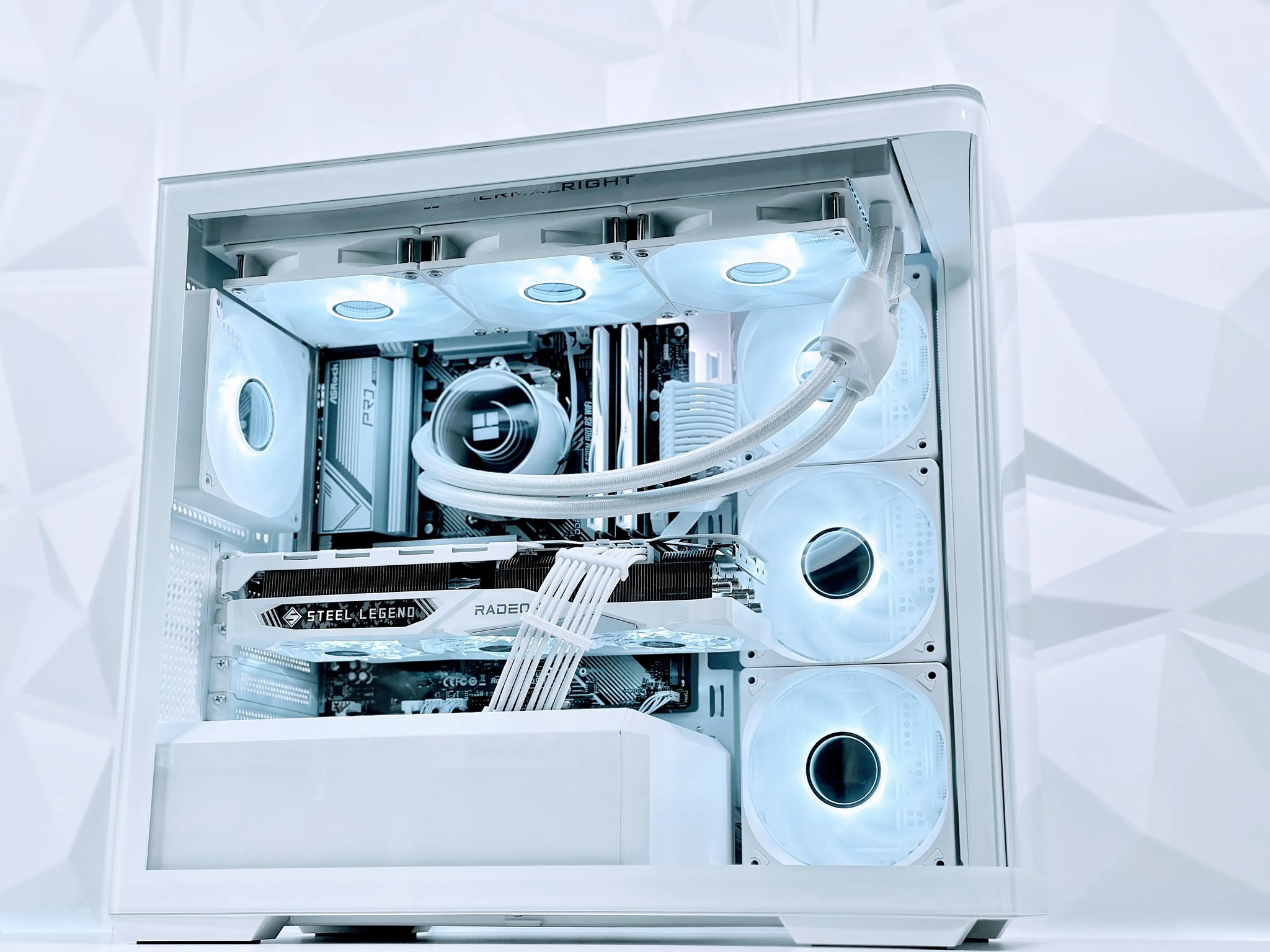 🤍👁️‍🗨️Liquid Cooled Gaming PC◊AMD RX 7800 XT 16GB◊AMD Ryzen 5 7500F◊32GB DDR5◊1TB SSD