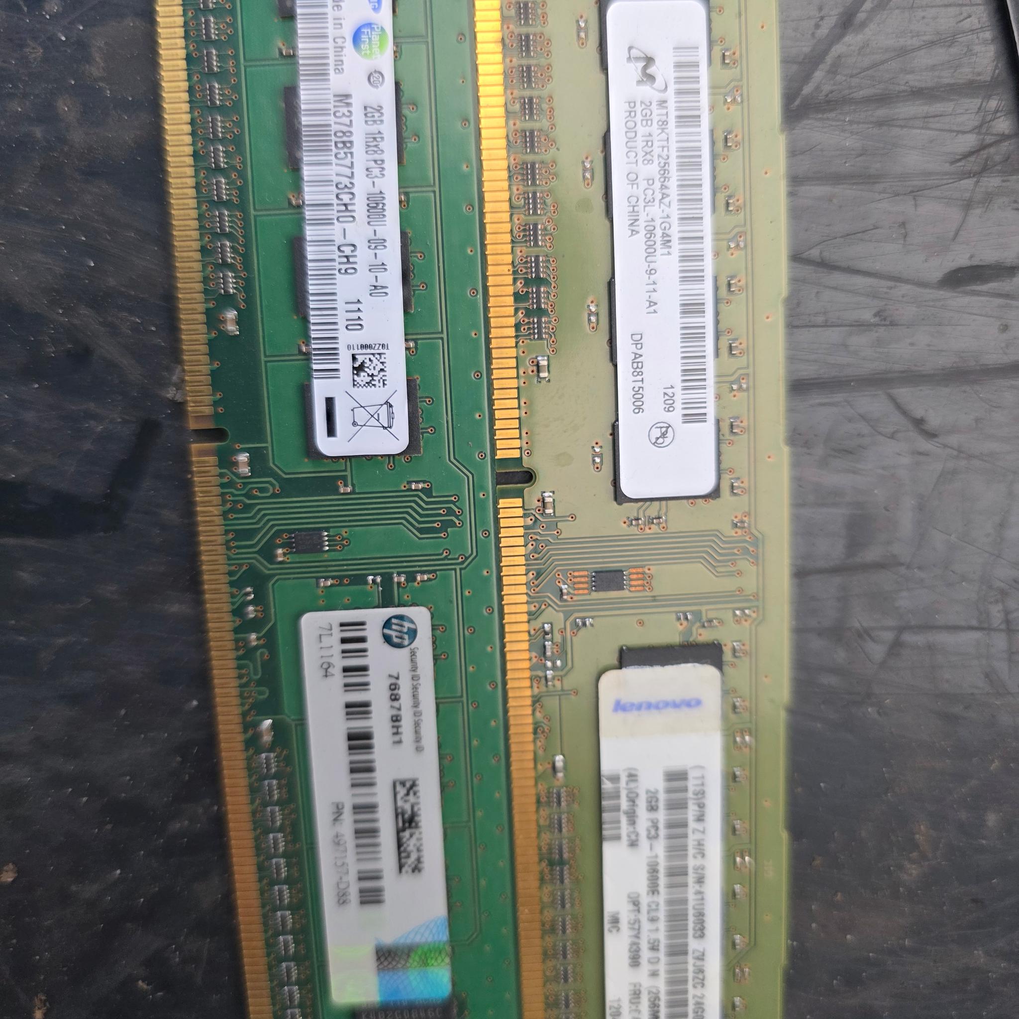 Samsung, Atech, Lenovo, HP, Elpida Used Memory Ram