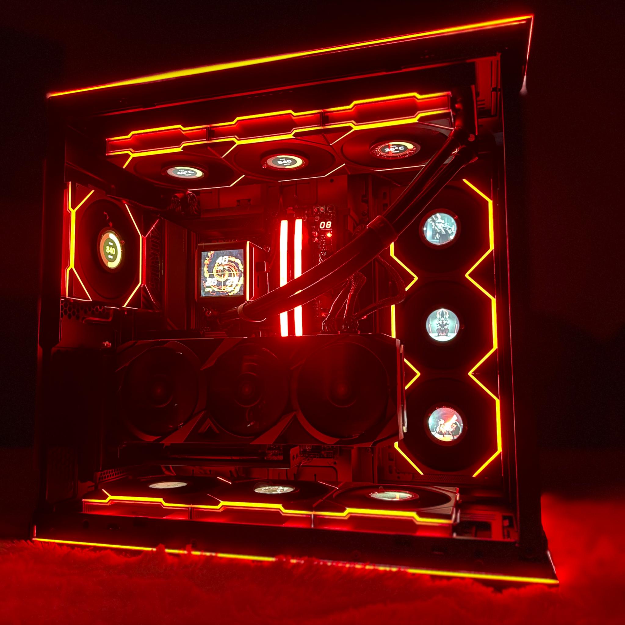 4K Gaming PC - Red Scarlet 🔥| Ryzen 7 9800X3D & RTX 3090 OC | 32GB DDR5 | 4TB NVMe SSD | VR Ready