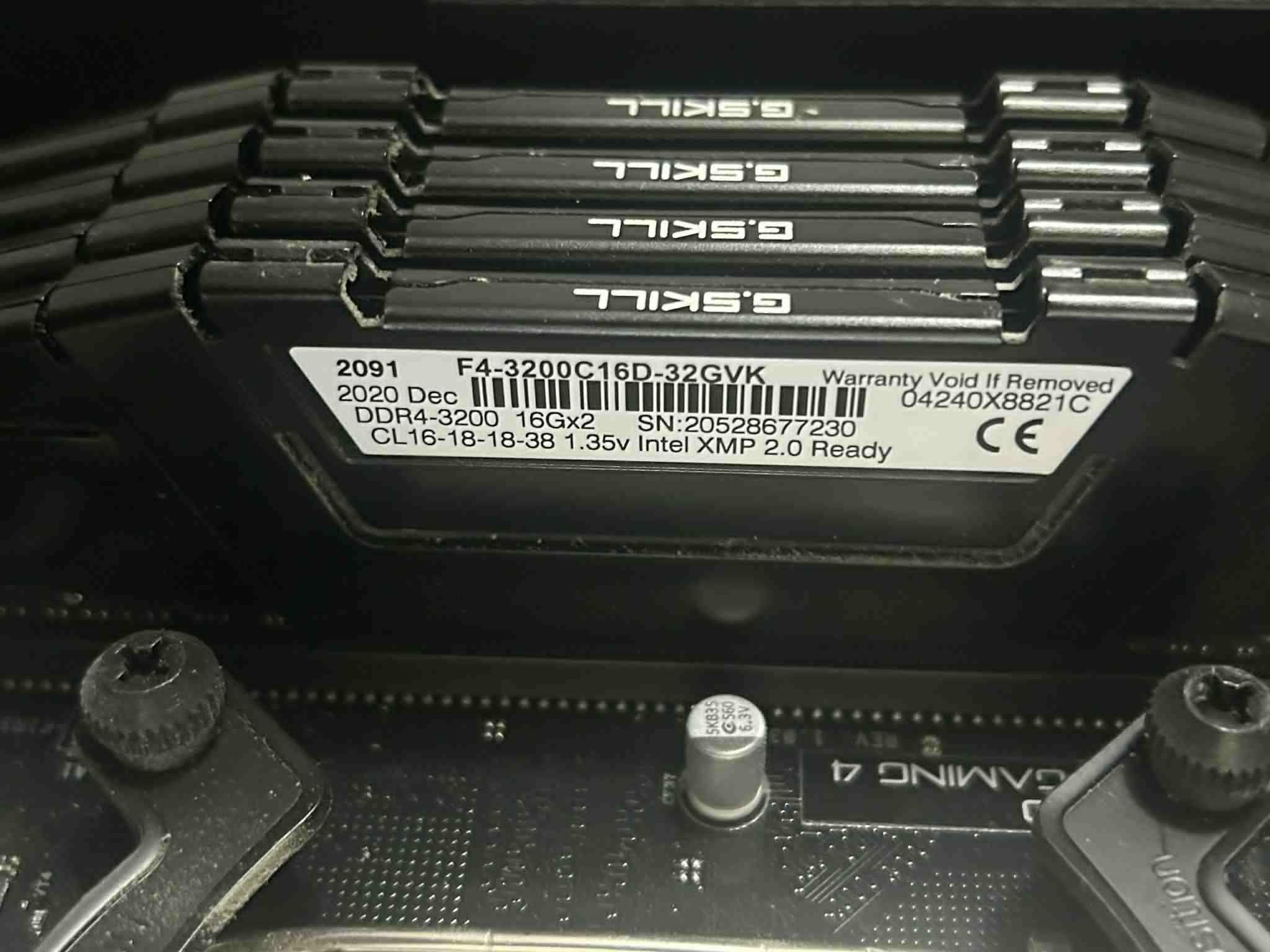 64gb DDR4 3200 G.Skill Ripjaws (4x16gb)