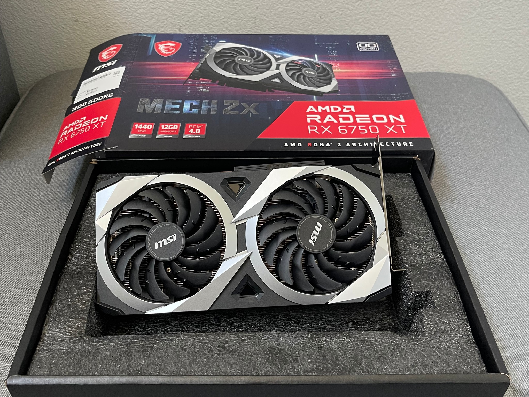 MSI AMD Radeon RX 6750 XT Mech 2X 12G OC for sale.