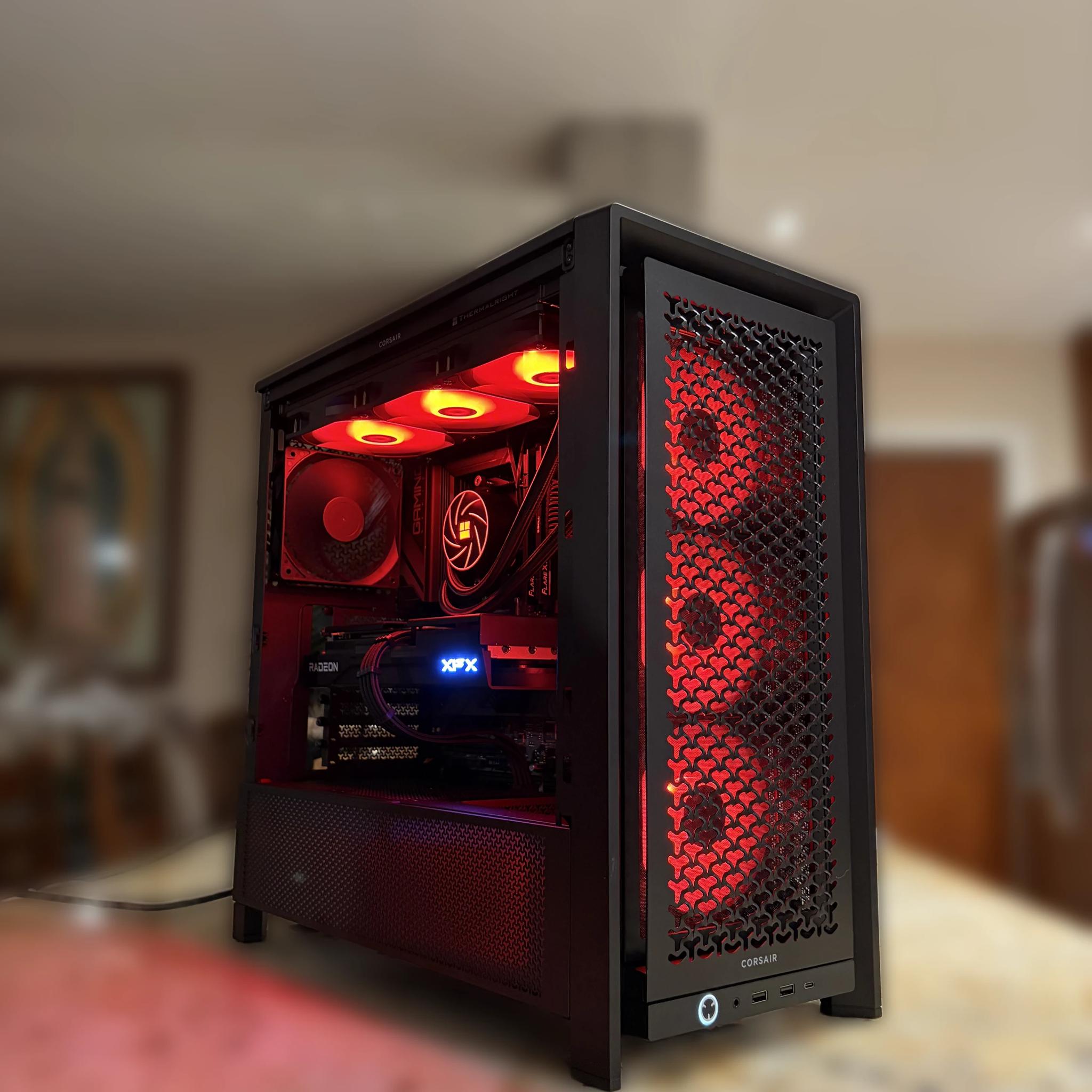 Black Gaming PC | 9060XT 16GB | Ryzen 5 7500F | 32GB 6000 mhz RAM | 1TB SSD | ON BOARD WiFi + BT