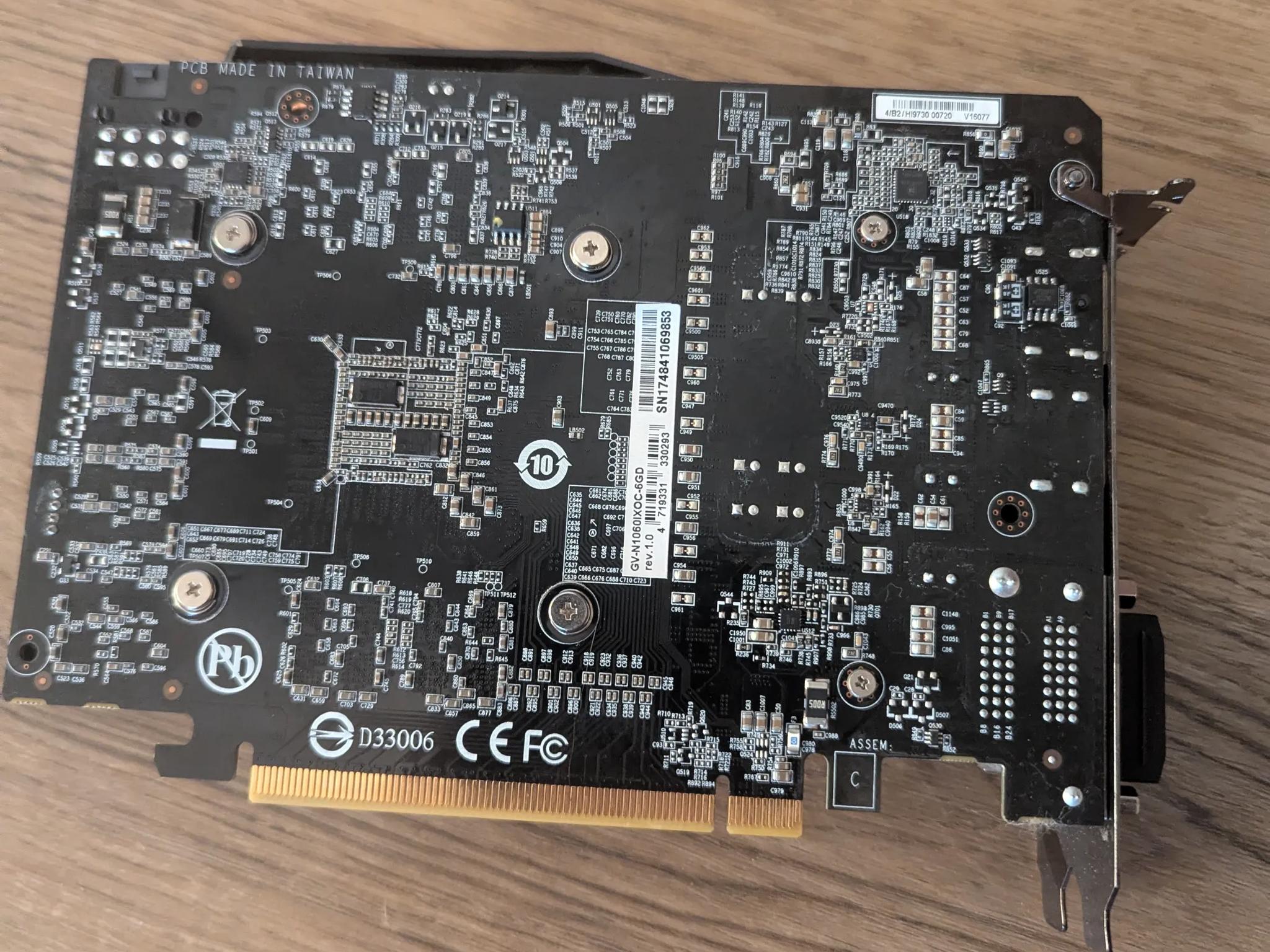 Gigabyte NVIDIA GTX 1060 6GB GDDR5 ATX Graphics Card