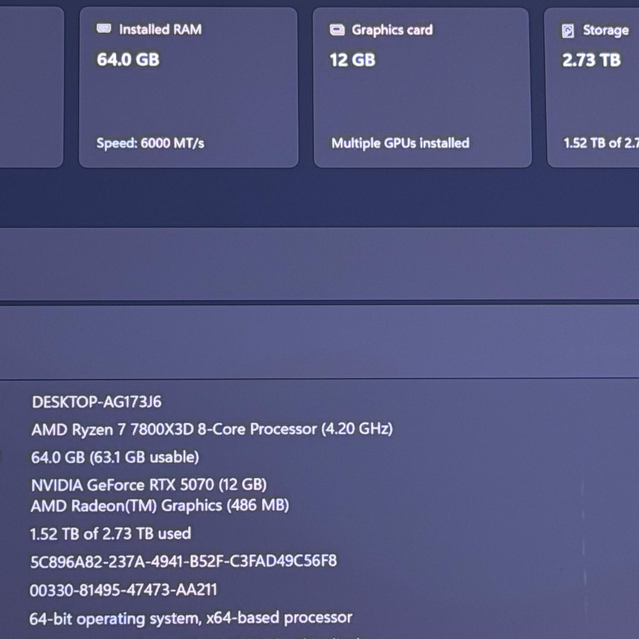 Custom Gaming PC Build | RTX 5070 FE | Ryzen 7 7800X3D | 64 GB DDR5 | 3TB NVME