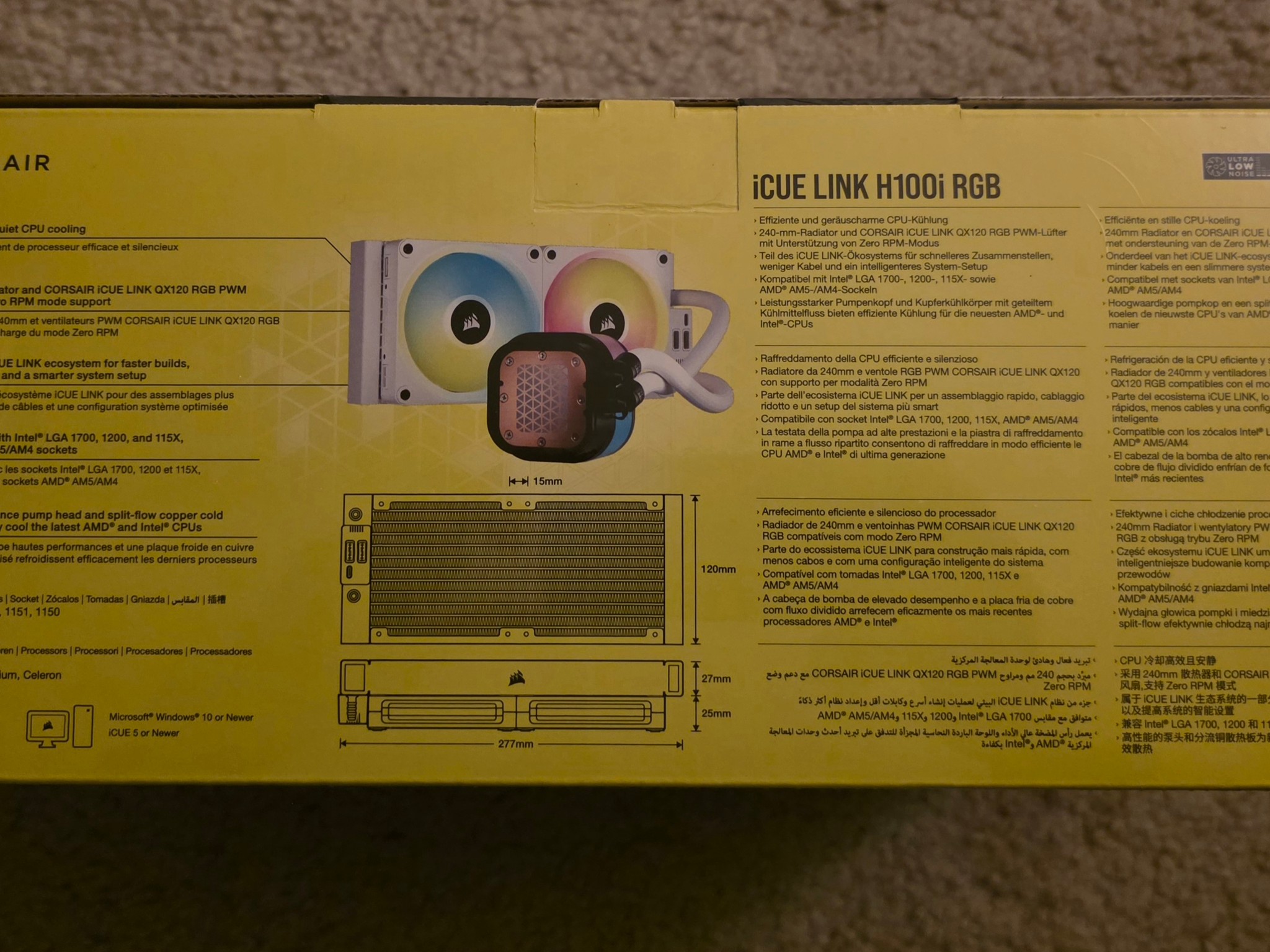 CORSAIR iCUE LINK H100i 240mm AIO RGB Liquid CPU Cooler White Brand New In Box Sealed