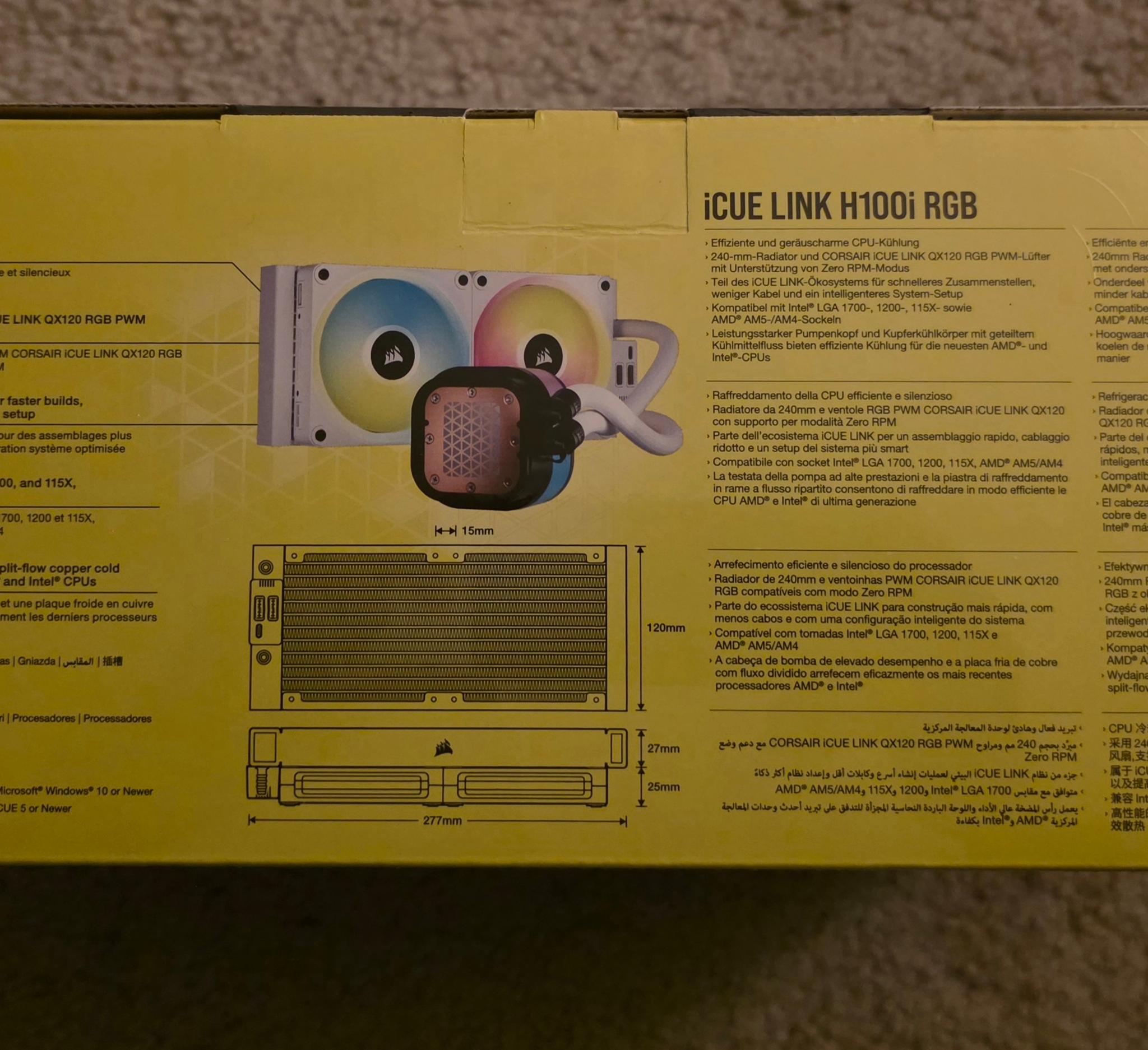 CORSAIR iCUE LINK H100i 240mm AIO RGB Liquid CPU Cooler White Brand New In Box Sealed