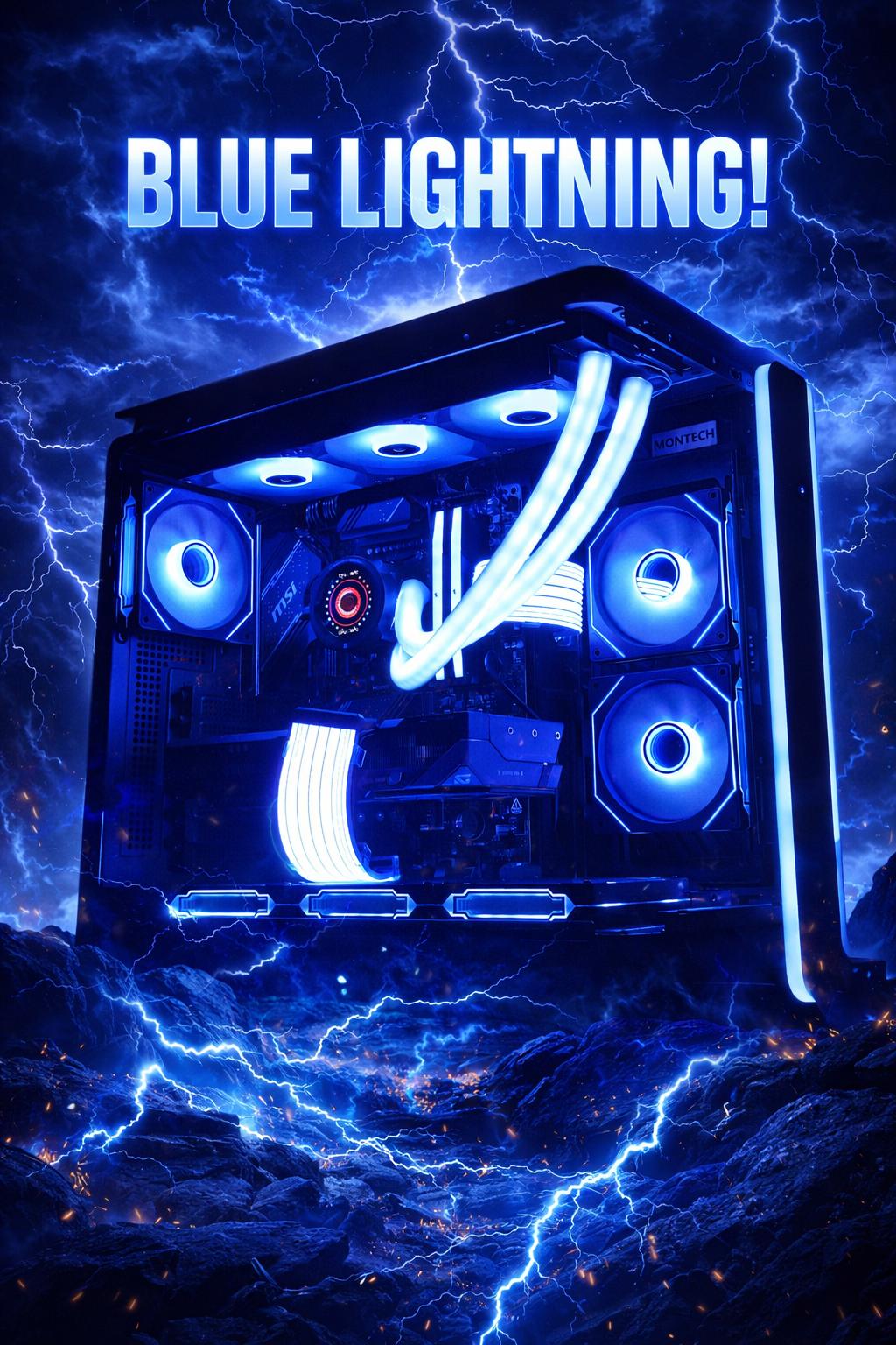 Blue Lighting!⚡ 7800X3D | 9070XT | 32GB DDR5 | 2TB Gen4 NVMe | LCD Display