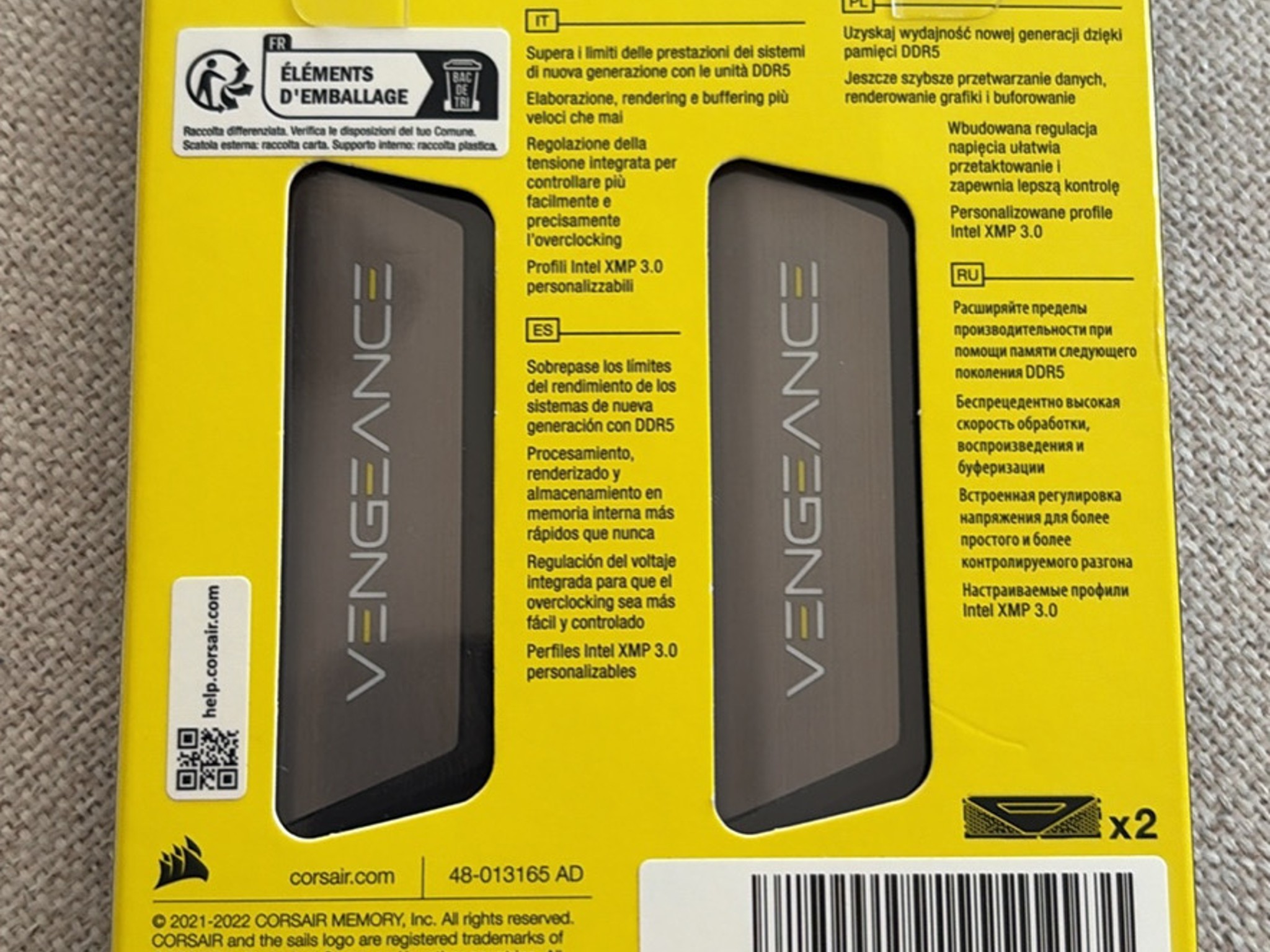 32Gb DDR5 Corsair Vengeance 5600MHZ