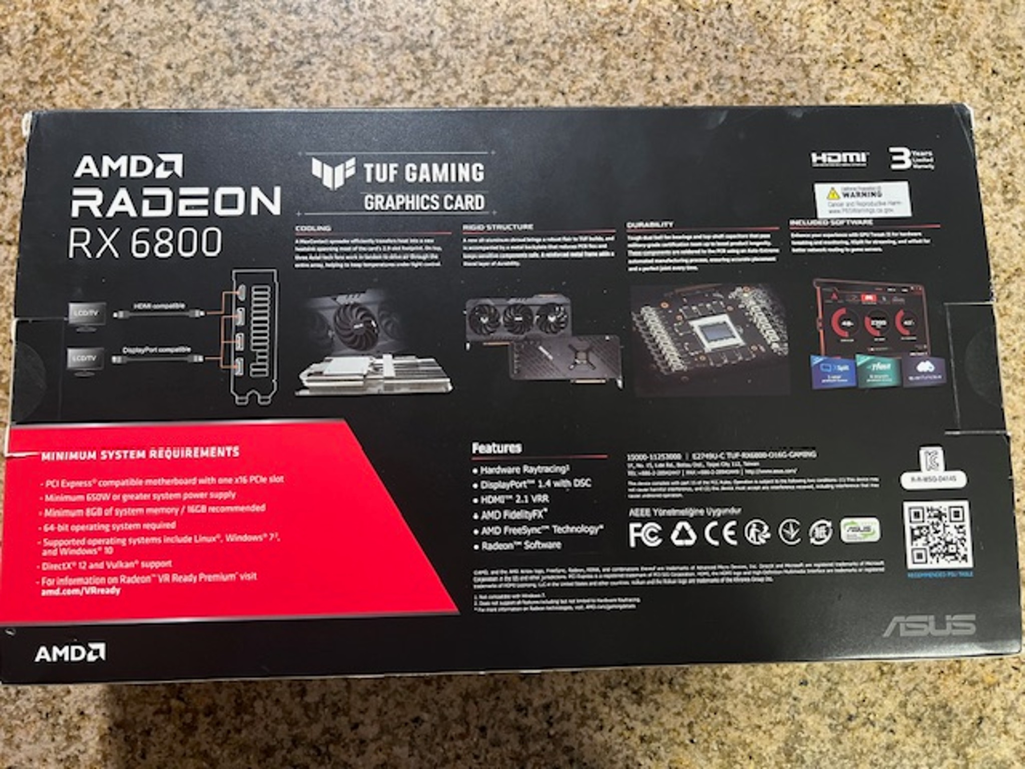 ASUS Radeon RX 6800 TUF Gaming Overclocked Triple-Fan 16GB GDDR6 PCIe 4.0 Graphics Card