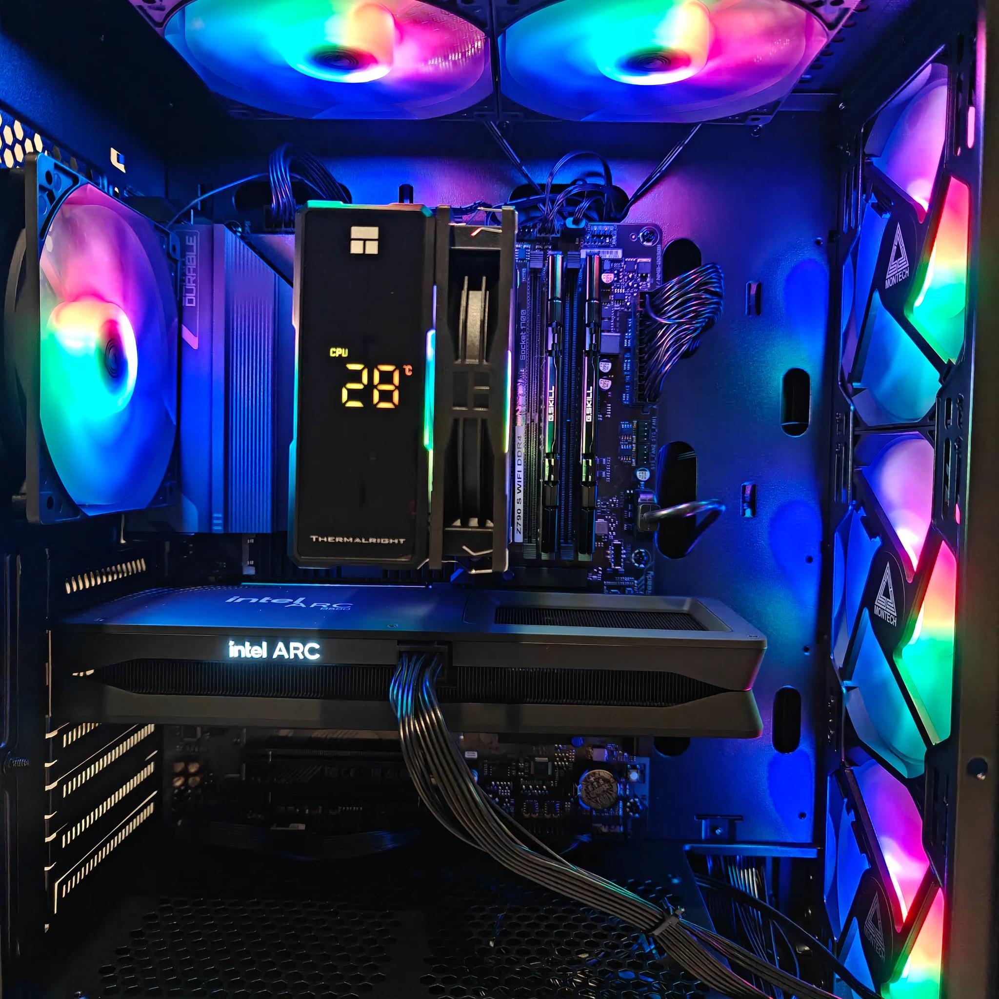 1080P - 1440P - Intel Arc B580 - Intel Core i5 14600k - 1 TB SSD - 32GB DDR4 3200 - RGB - Value PC