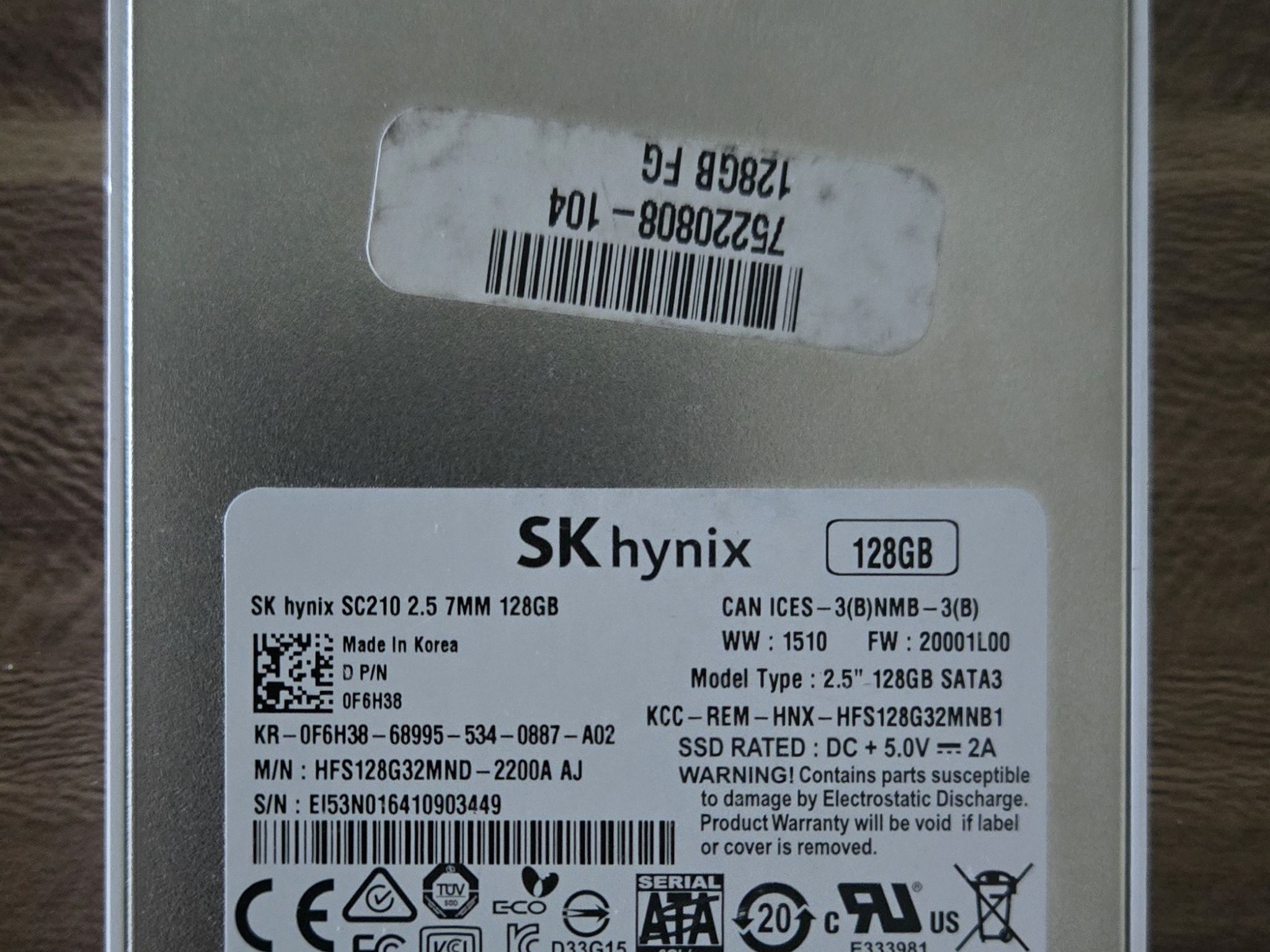 SK Hynix 128GB 2.5in SSD SC210