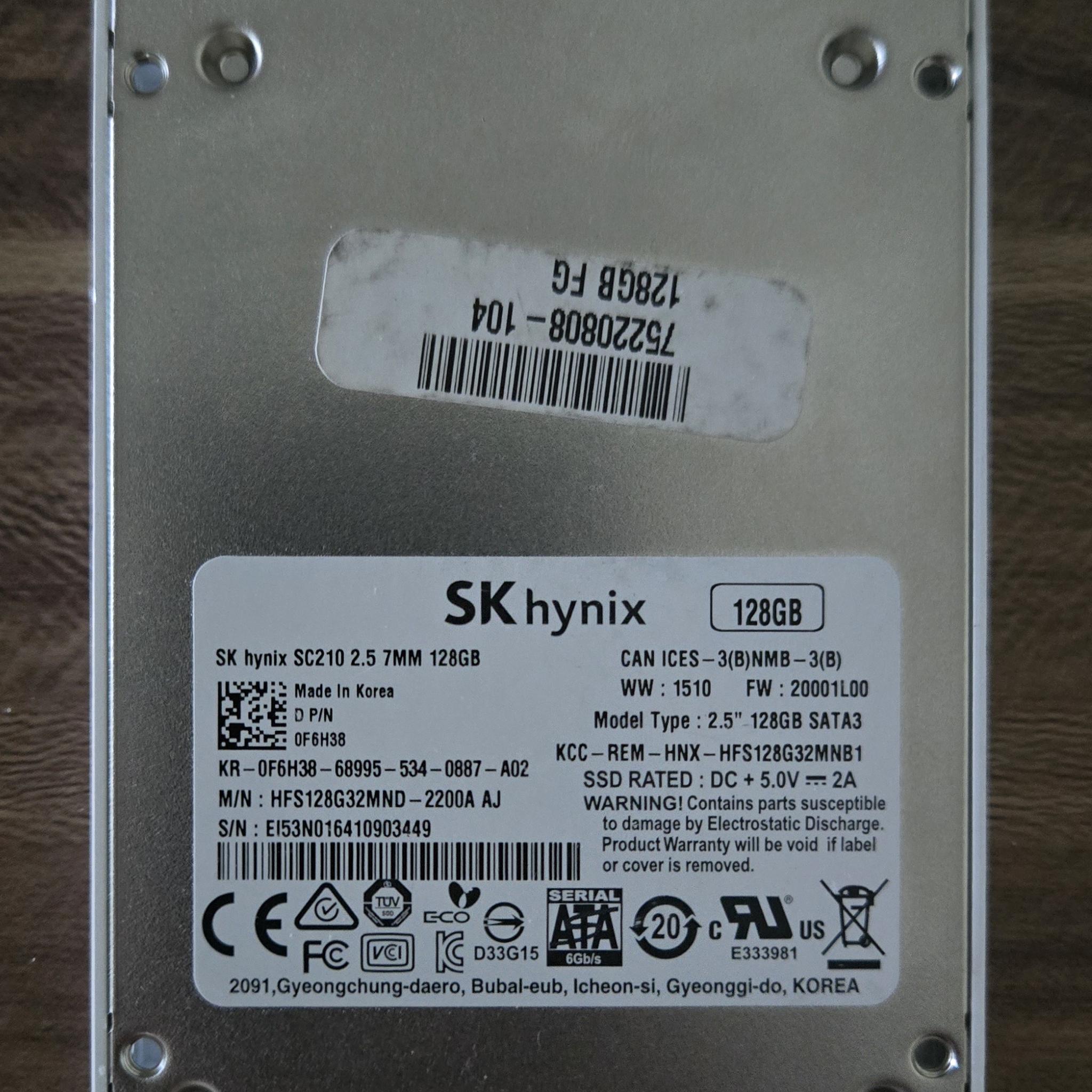 SK Hynix 128GB 2.5in SSD SC210