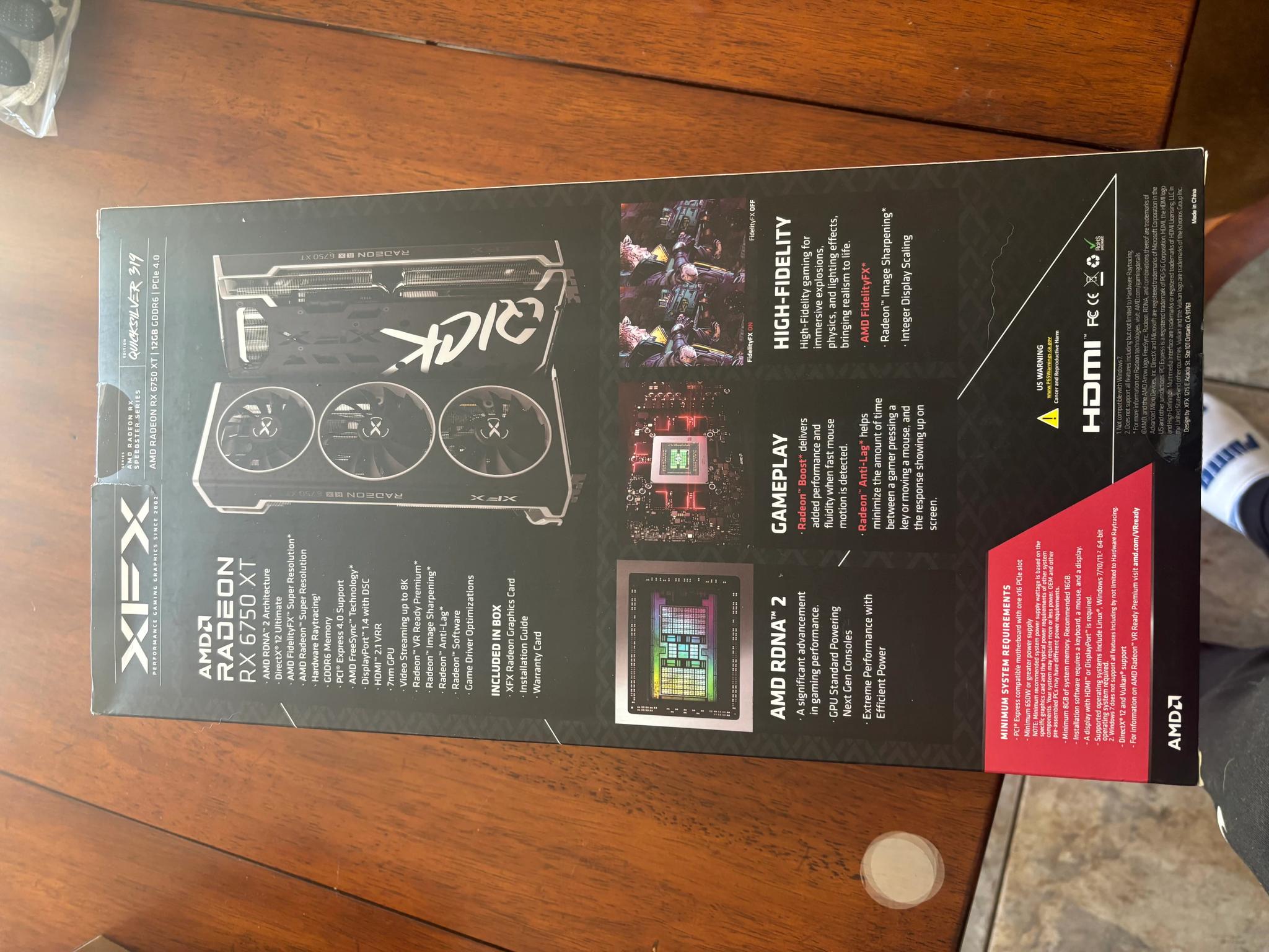 6750 XT XFX graphics card