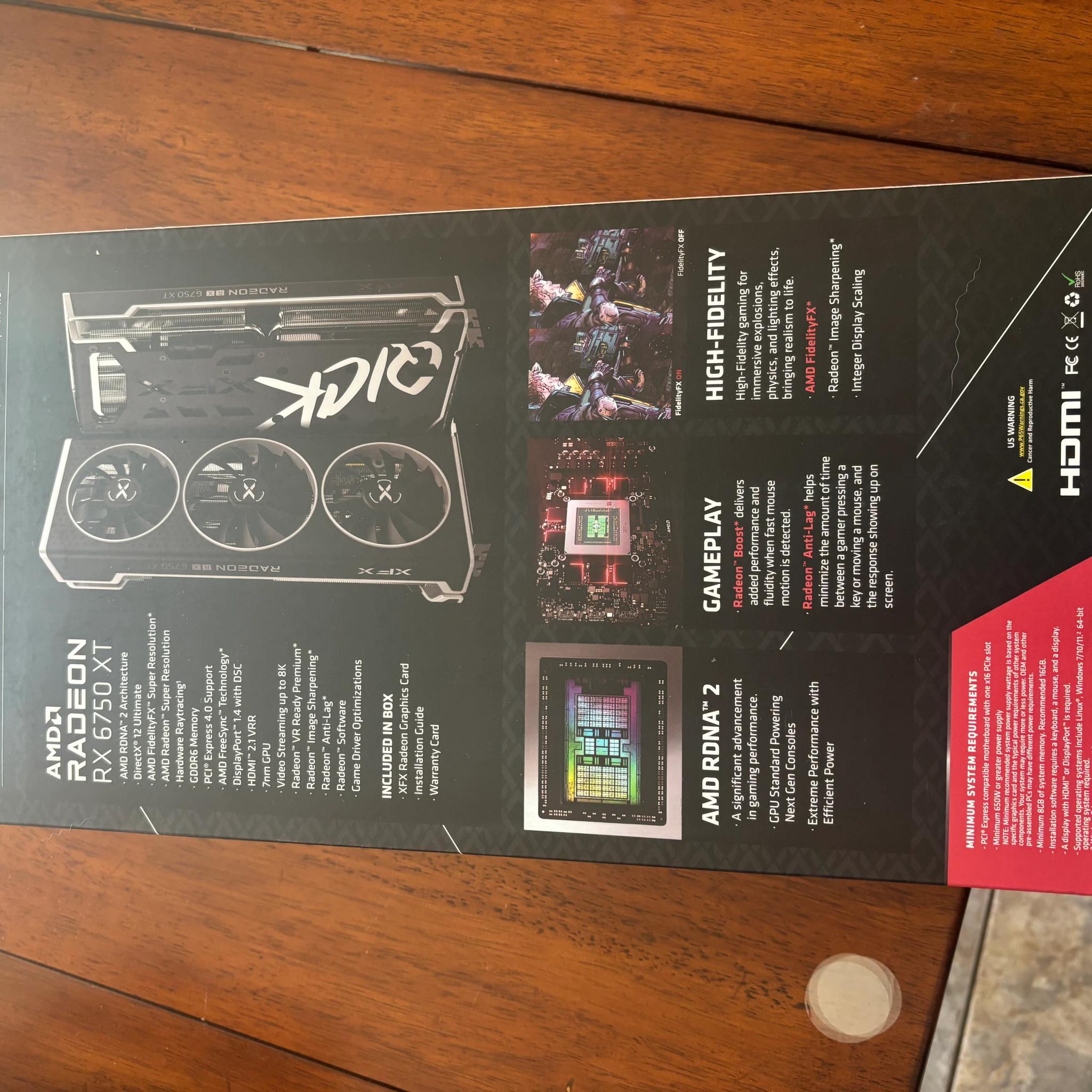 6750 XT XFX graphics card