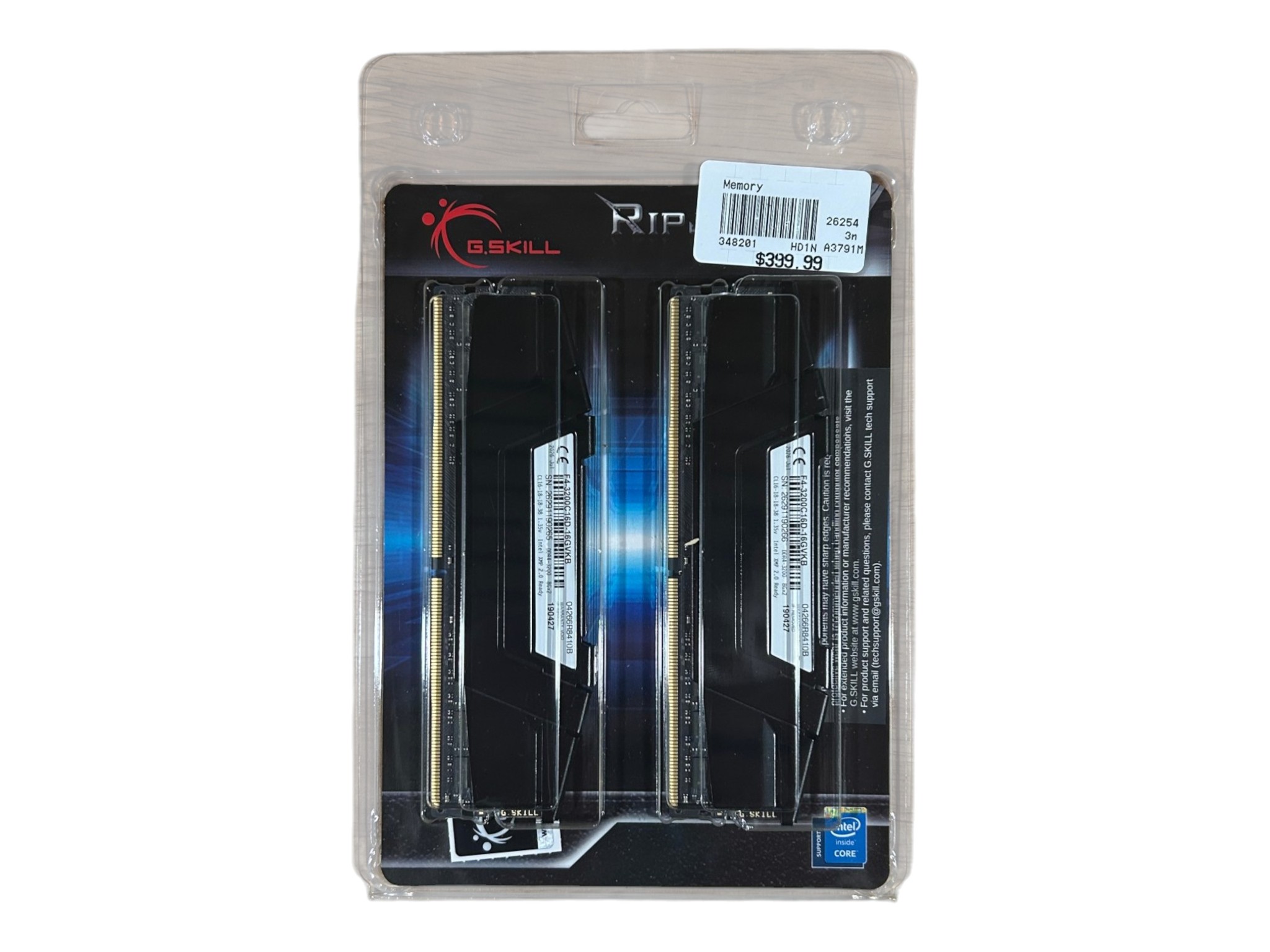 G.Skill Ripjaws V 16GB (2 x 8GB) DDR4-3200 PC4-25600 CL16