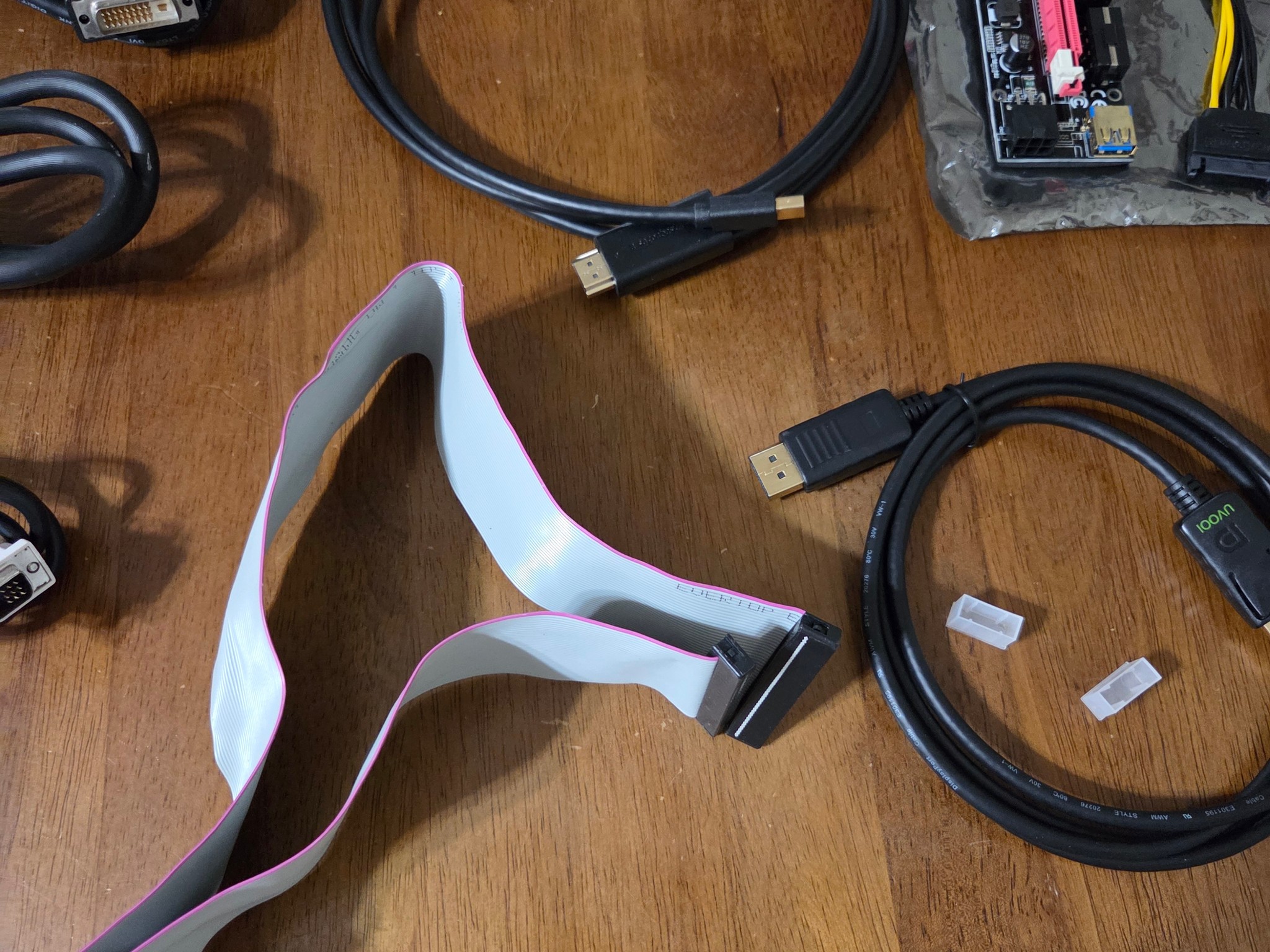 Assorted Computer Cables and Components Package Deal