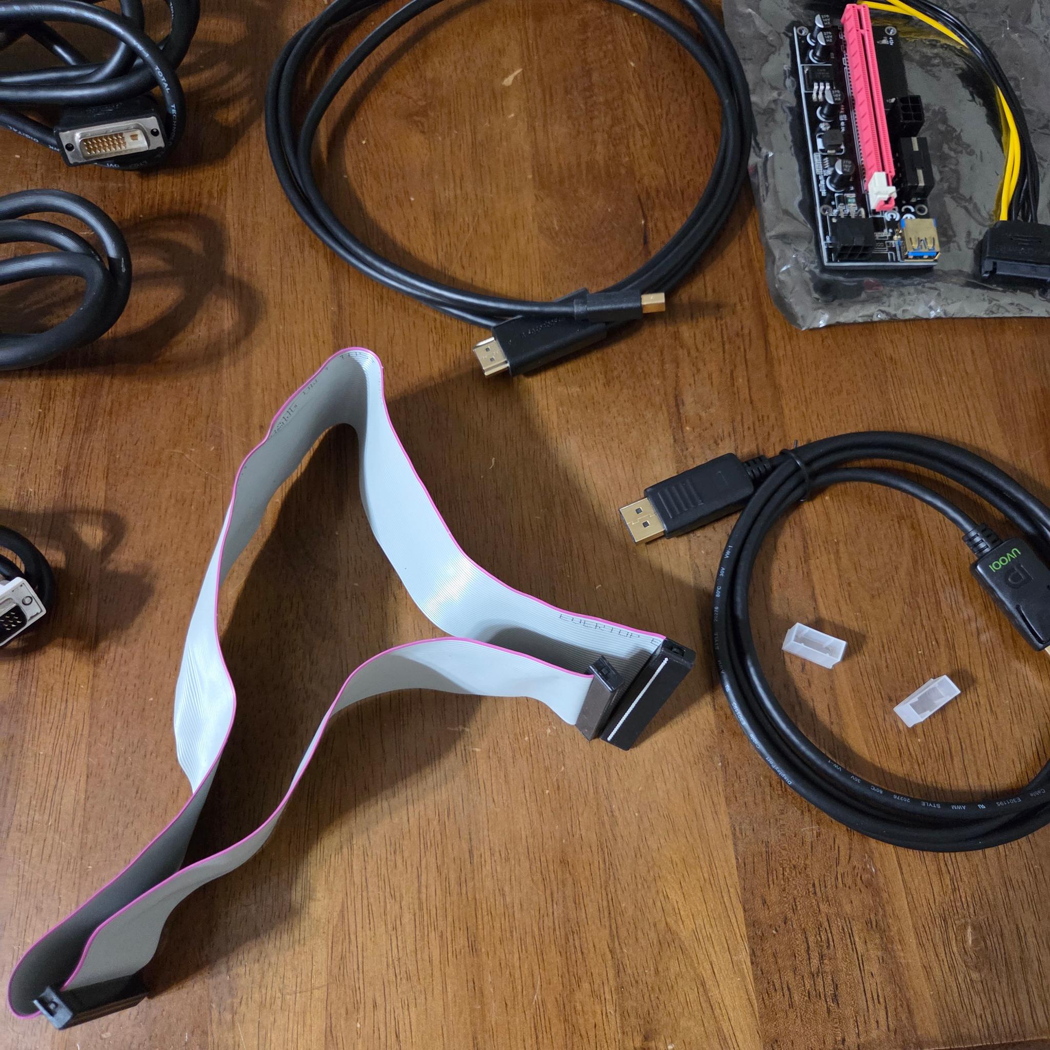Assorted Computer Cables and Components Package Deal