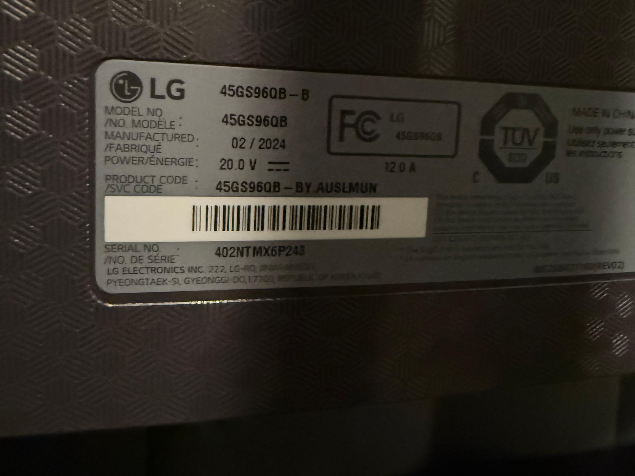 LG 45” UltraGear OLED 1440p 240Hz