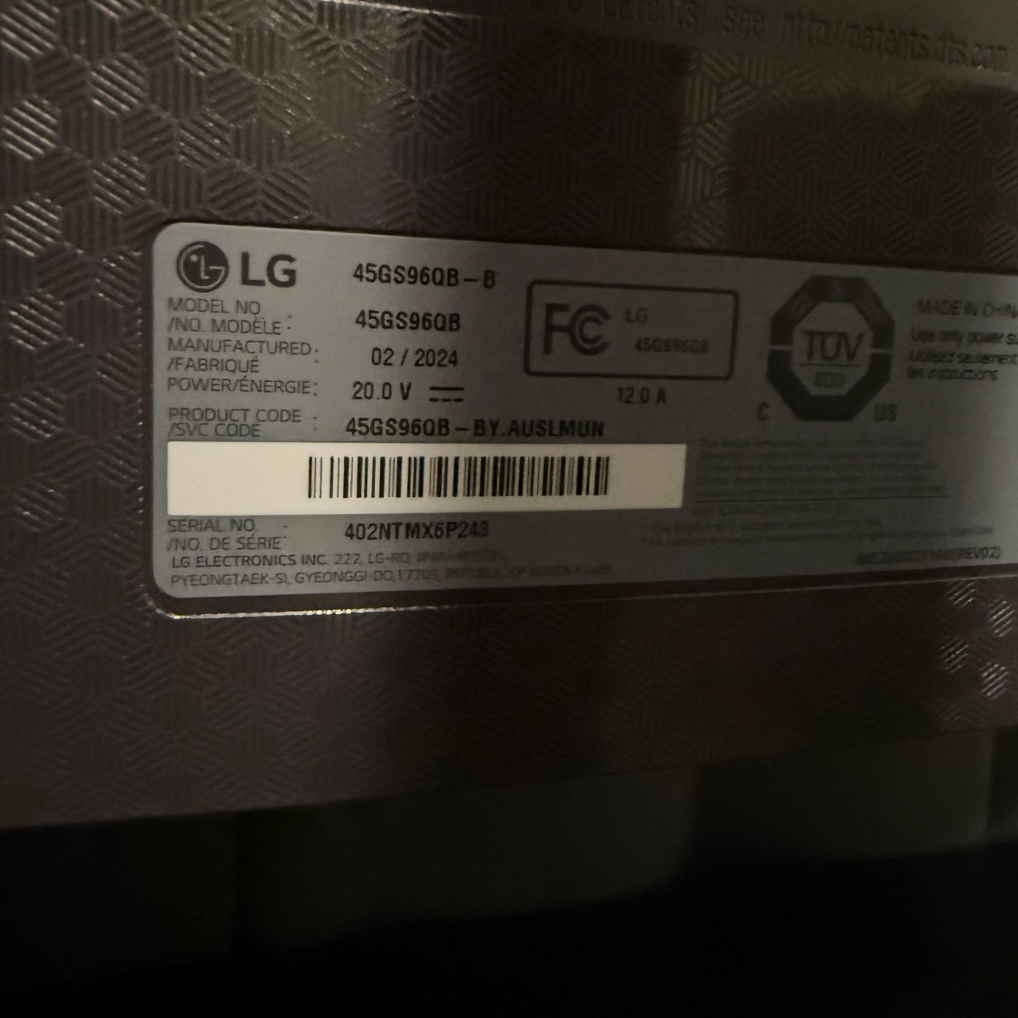LG 45” UltraGear OLED 1440p 240Hz