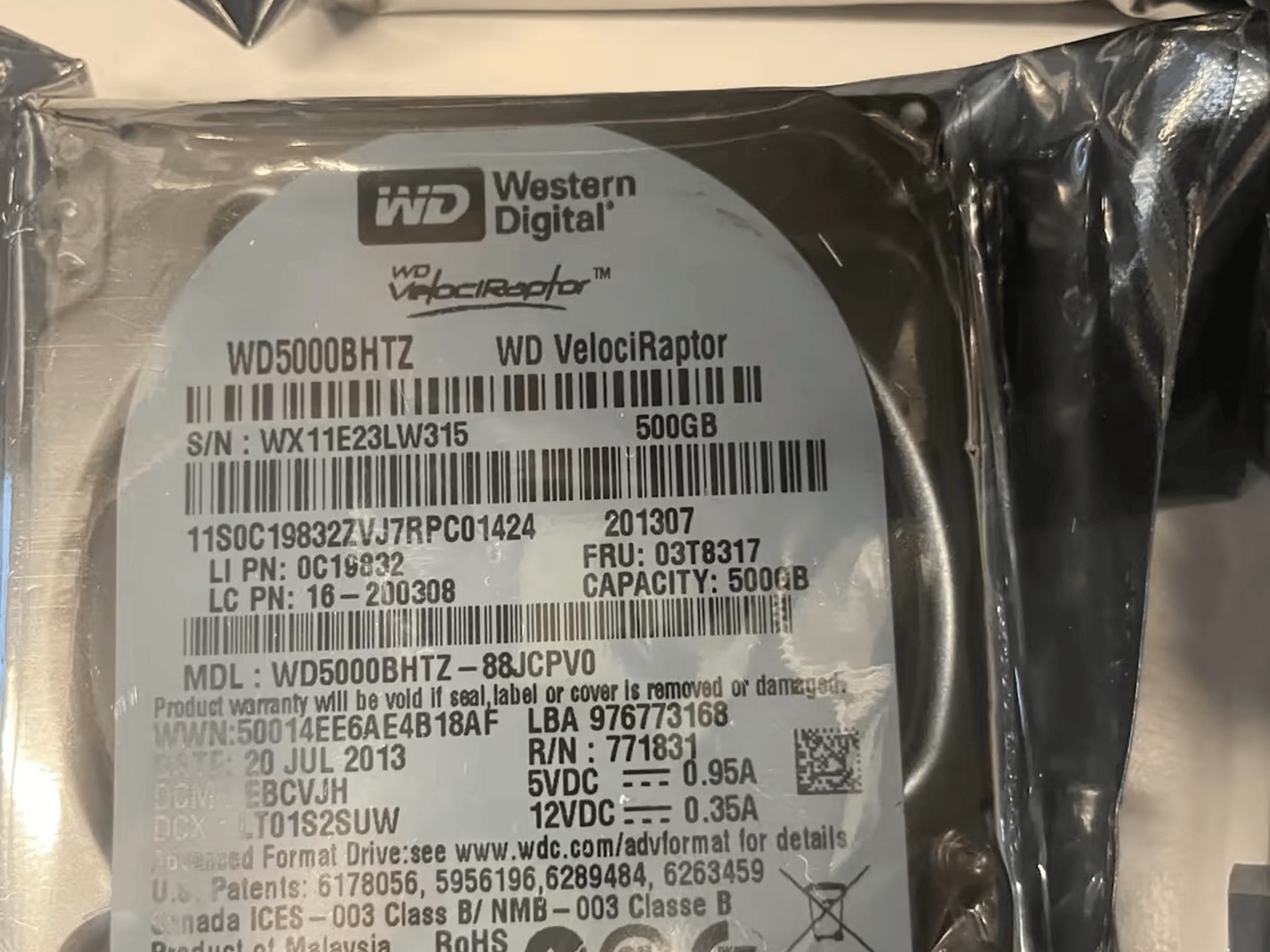 16qty - Western Digital Velociraptor 500GB 2.5" WD500BHTZ SATA3, 10K RPM