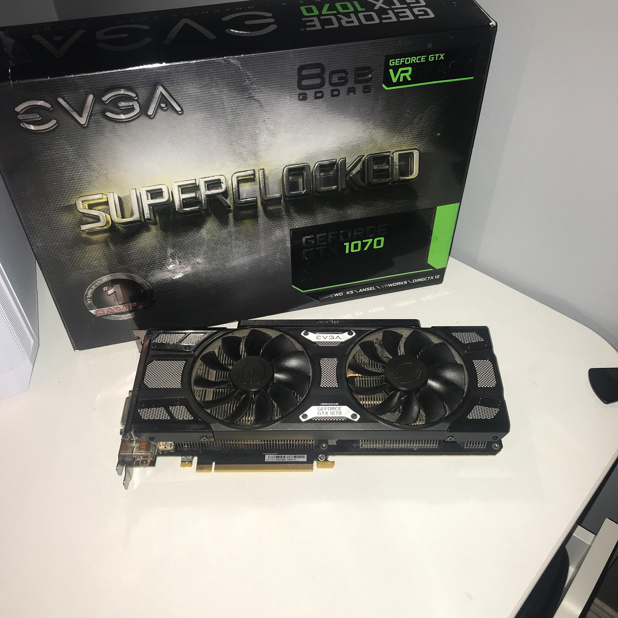 EVGA GTX 1070 8GB CARD WITH ORIGINAL BOX