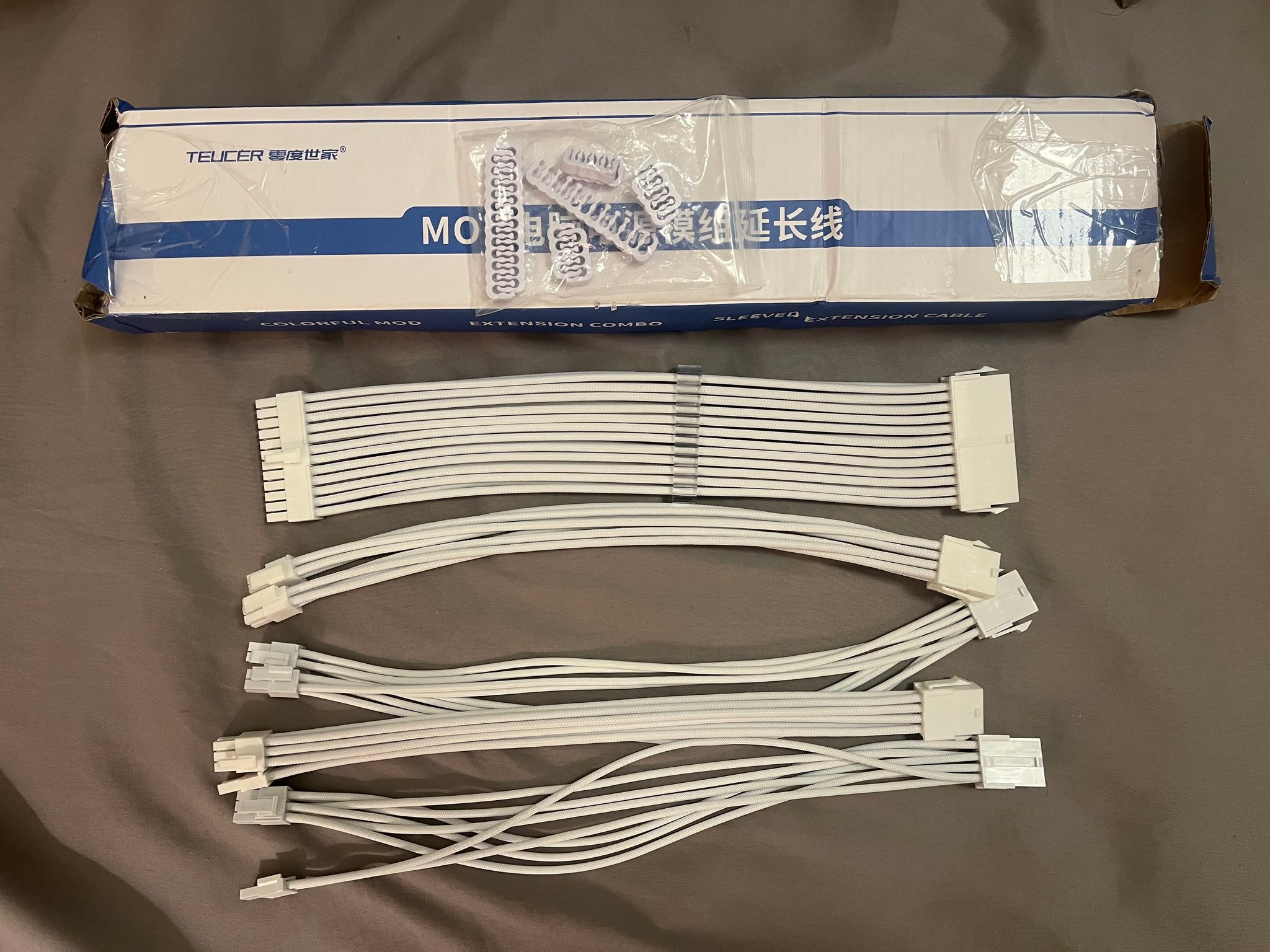 New White Cable Extension Set 12vhpwr