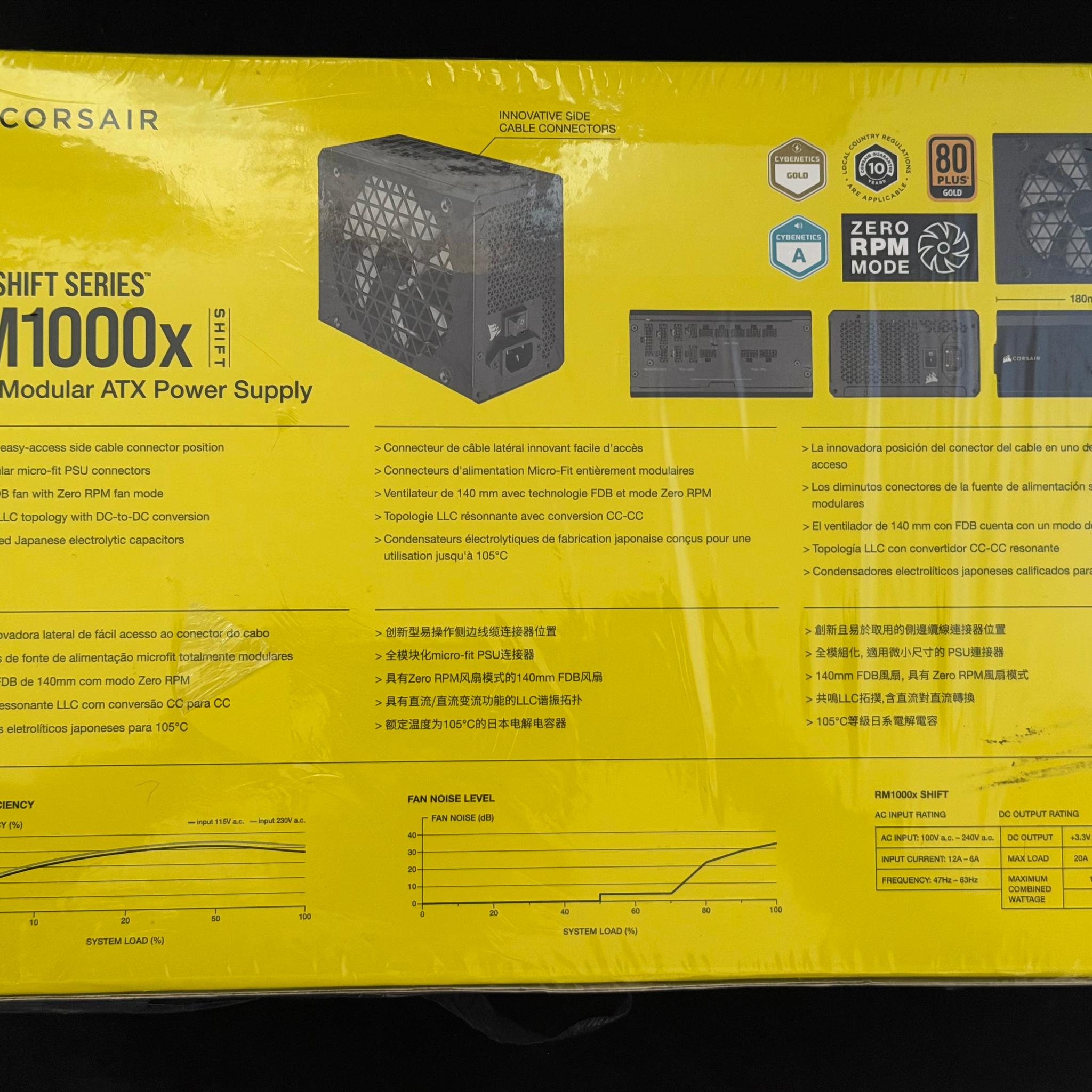 Corsair RMx Shift 1000W 80+ Gold Fully Modular ATX Power Supply – Sealed Retail Box
