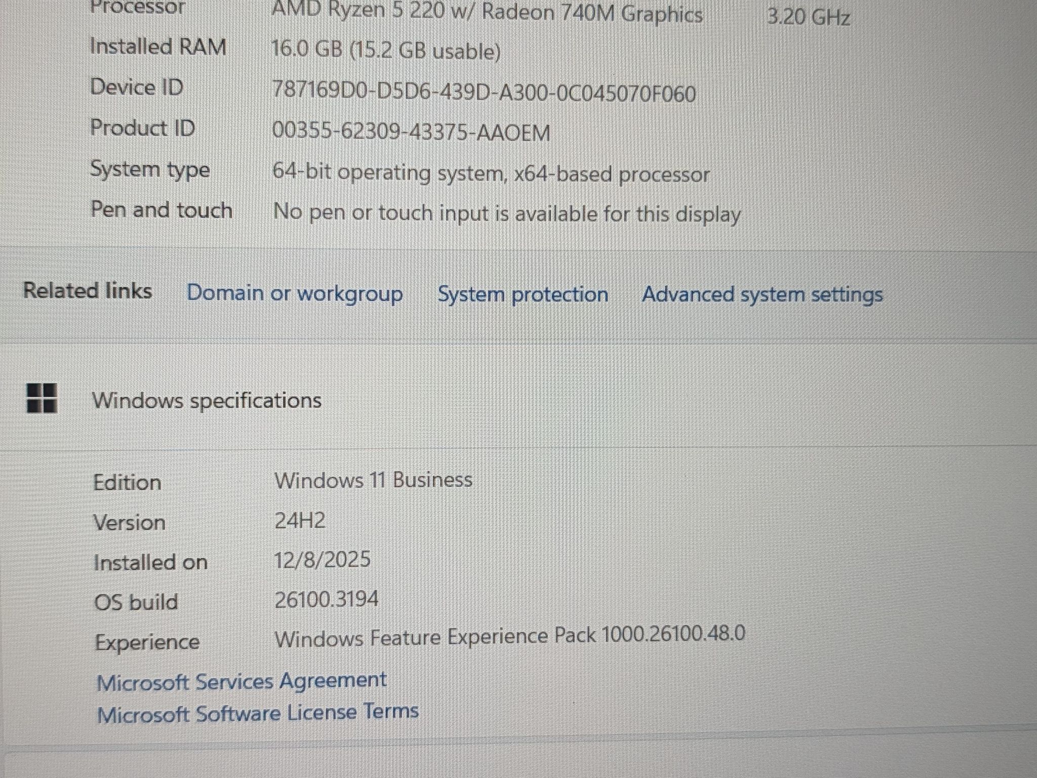BNIB Dell Pro 16 Laptop Model: PC16255 AMD Ryzen™ 5 220 Processor with AMD Radeon™ 740M graphics