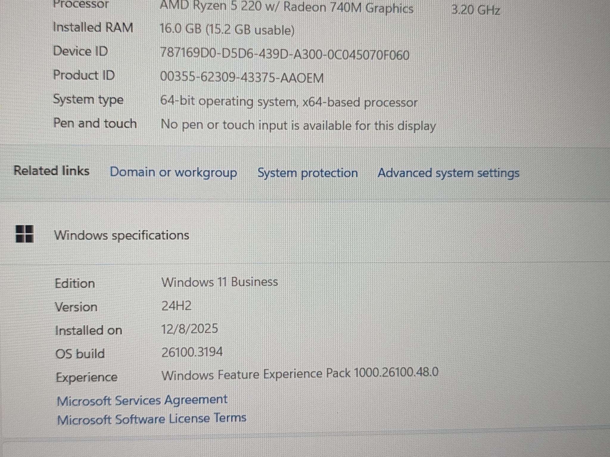 BNIB Dell Pro 16 Laptop Model: PC16255 AMD Ryzen™ 5 220 Processor with AMD Radeon™ 740M graphics