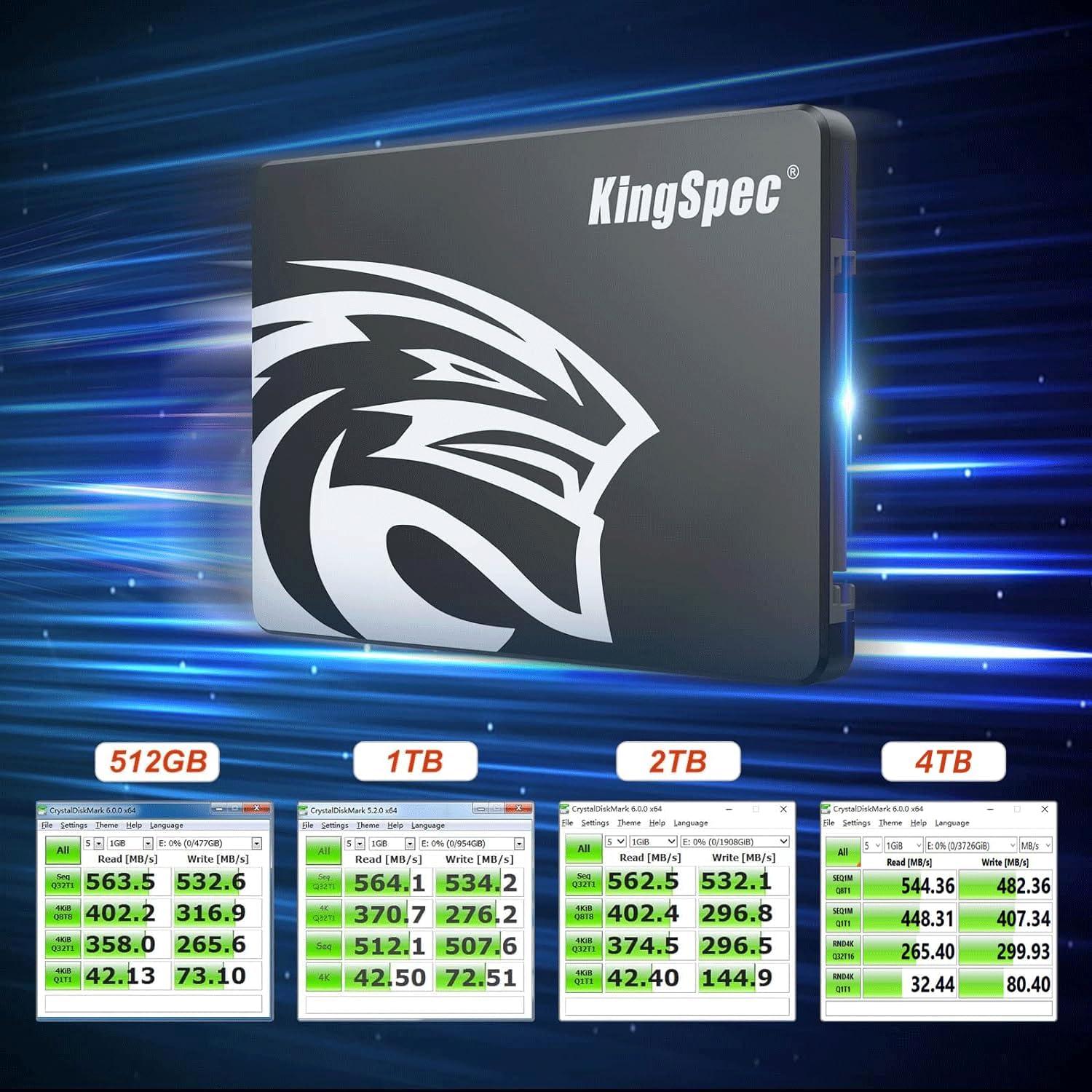 KingSpec P3-2TB 2TB SSD 2.5" SATA III 560MB/s 3D NAND - Warranty Until 2028 - Like New
