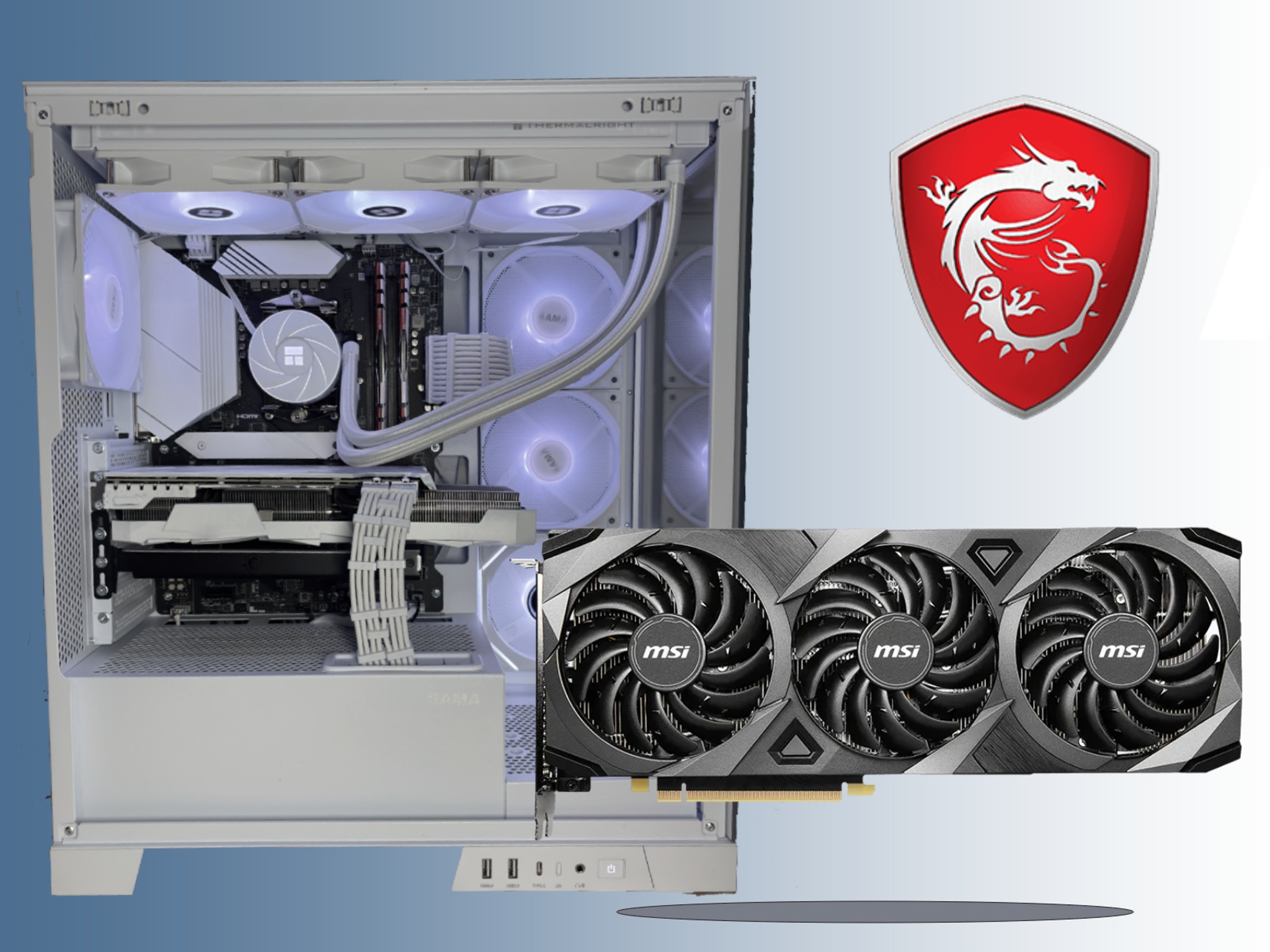🧊❄️ Glacier Series All White Gaming PC / Ryzen 7 + RTX 3070 / 1TB NVMe SSD / Ready To Play! ❄️🧊